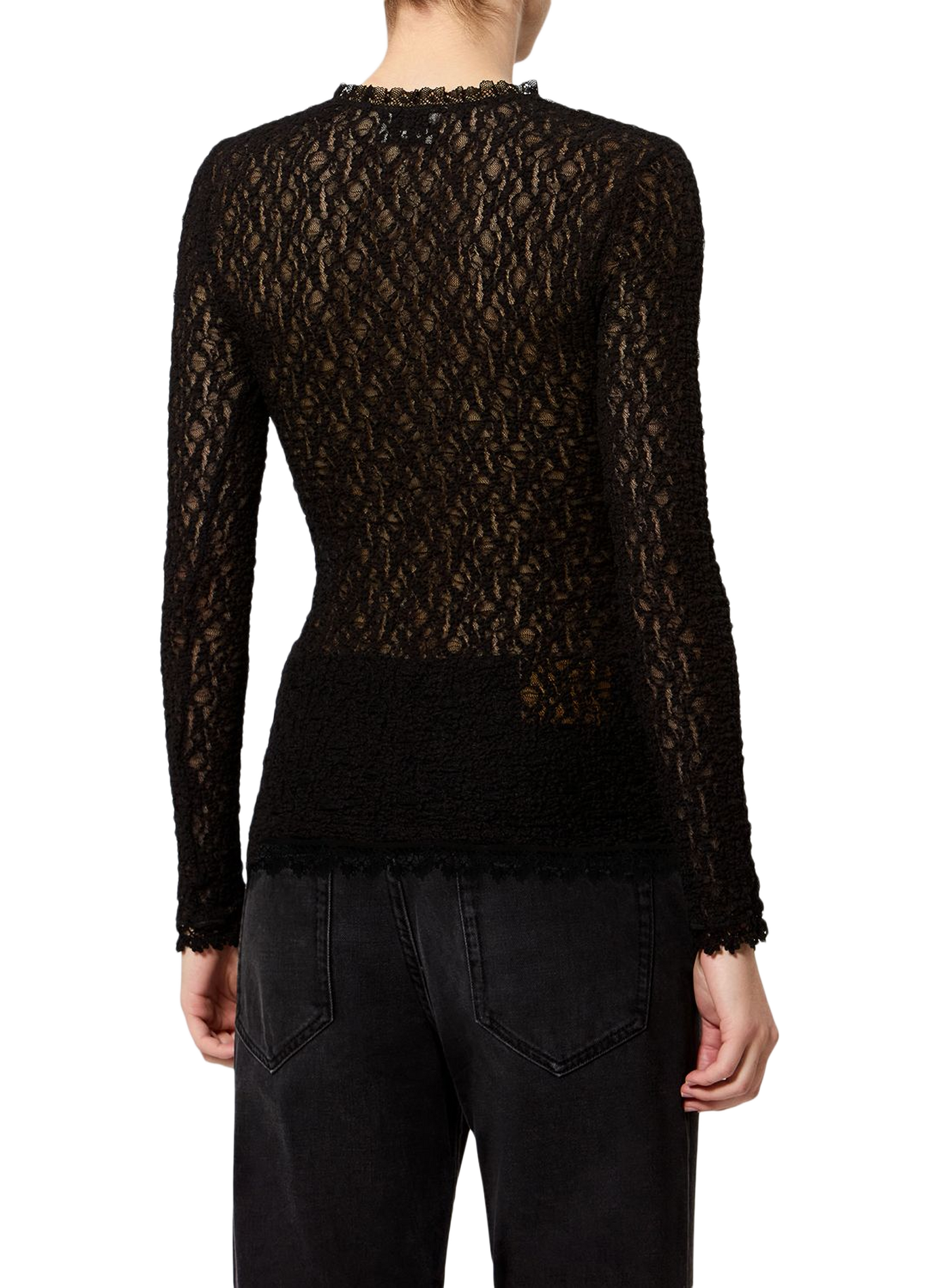 Spitzen-Top aus Stretch-Spitze ISABEL MARANT Schwarz