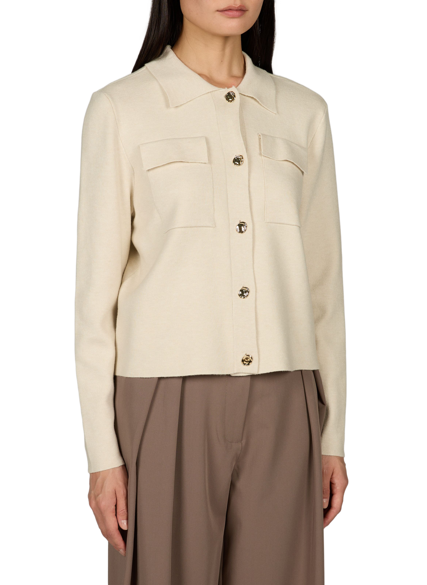 Loose-fit classic collar vest VILA Beige