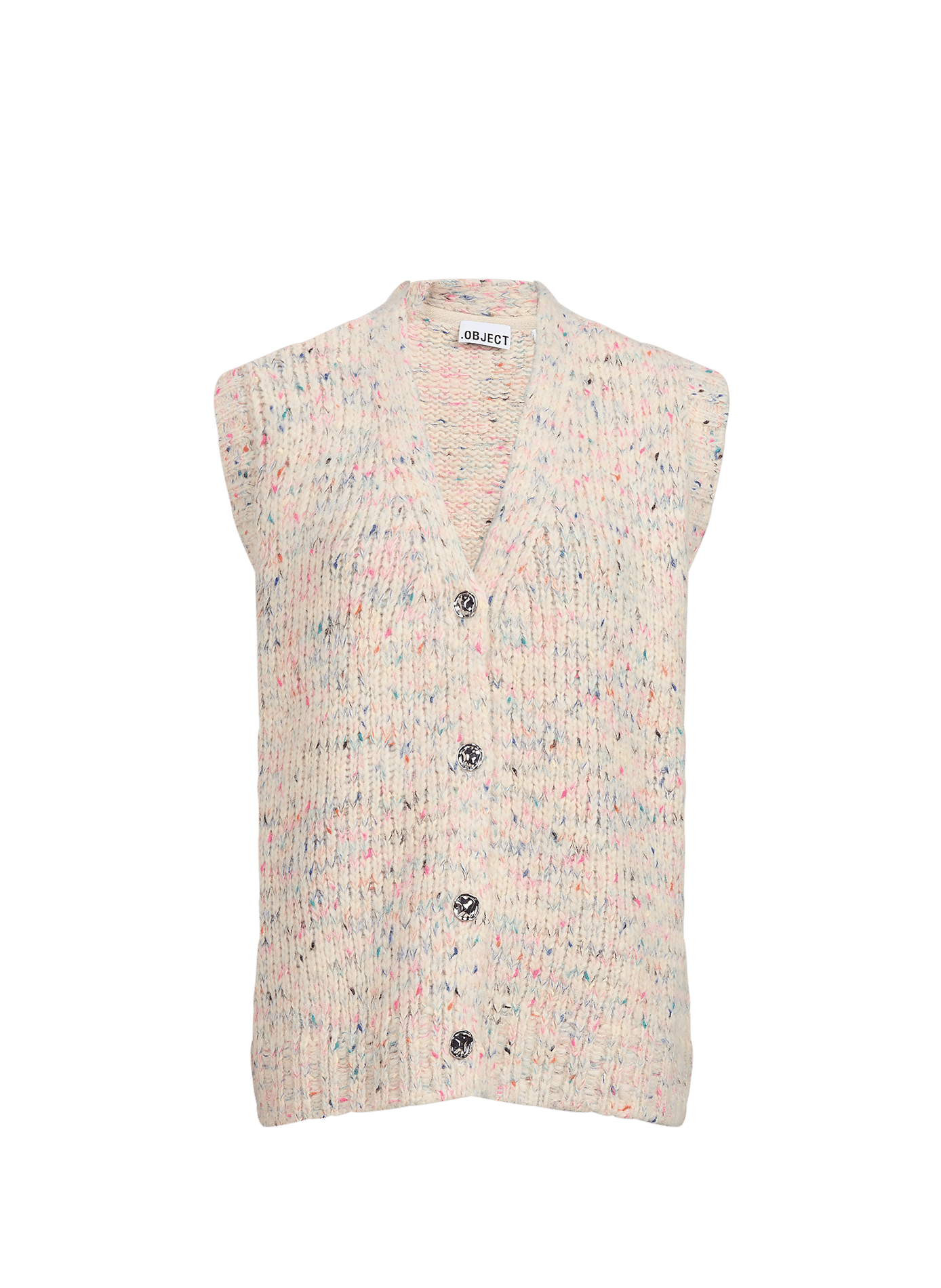 V-neck sleeveless cardigan OBJECT Multicolour