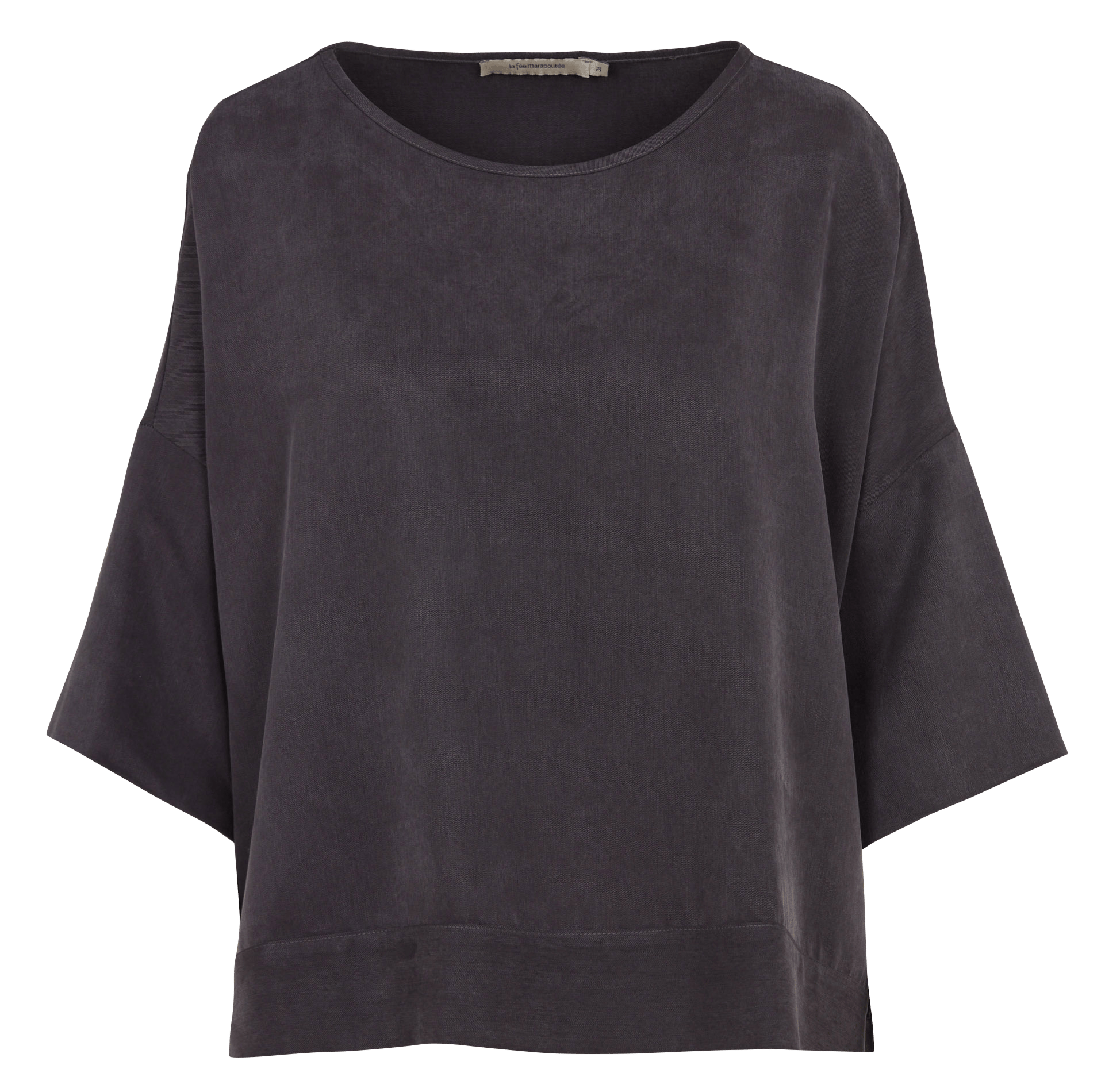 Losvallende top met korte mouwen, effen kleur LA FEE MARABOUTEE Grijs