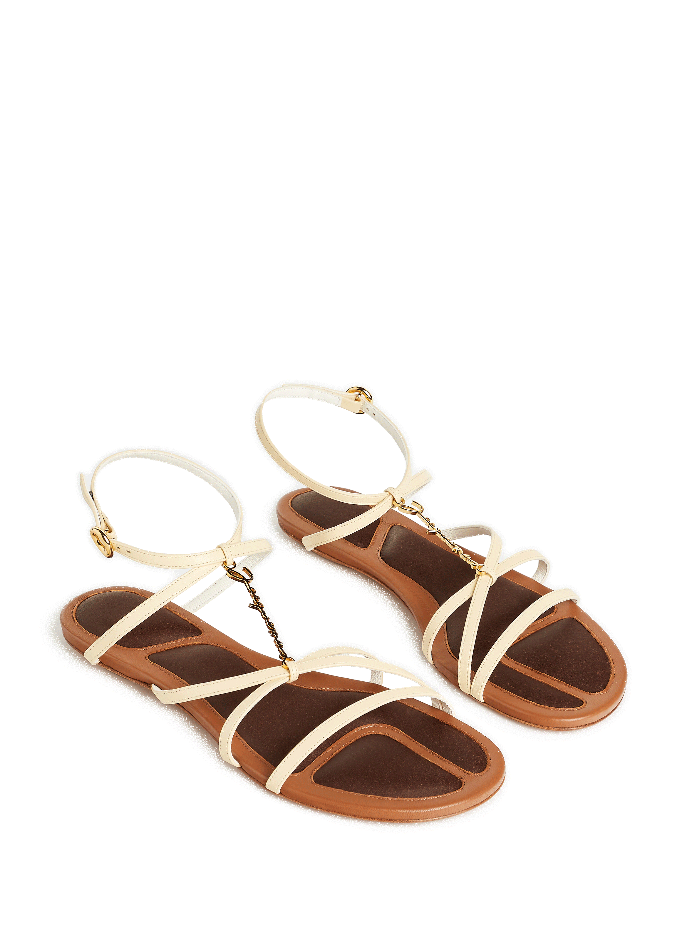 Les sandales Pralu plates en cuir