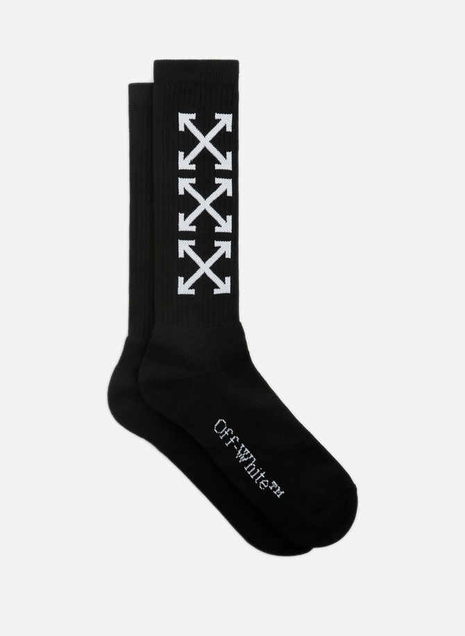 Mid-calf socks with logo  OFF-WHITE