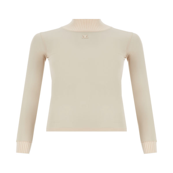 Courrèges Reedition Sheer Top In Neutral