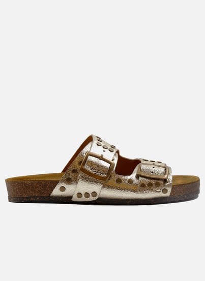 Mules liège clous cuir métallisé JULES & JENN Mules liège clous cuir métallisé JULES & JENN