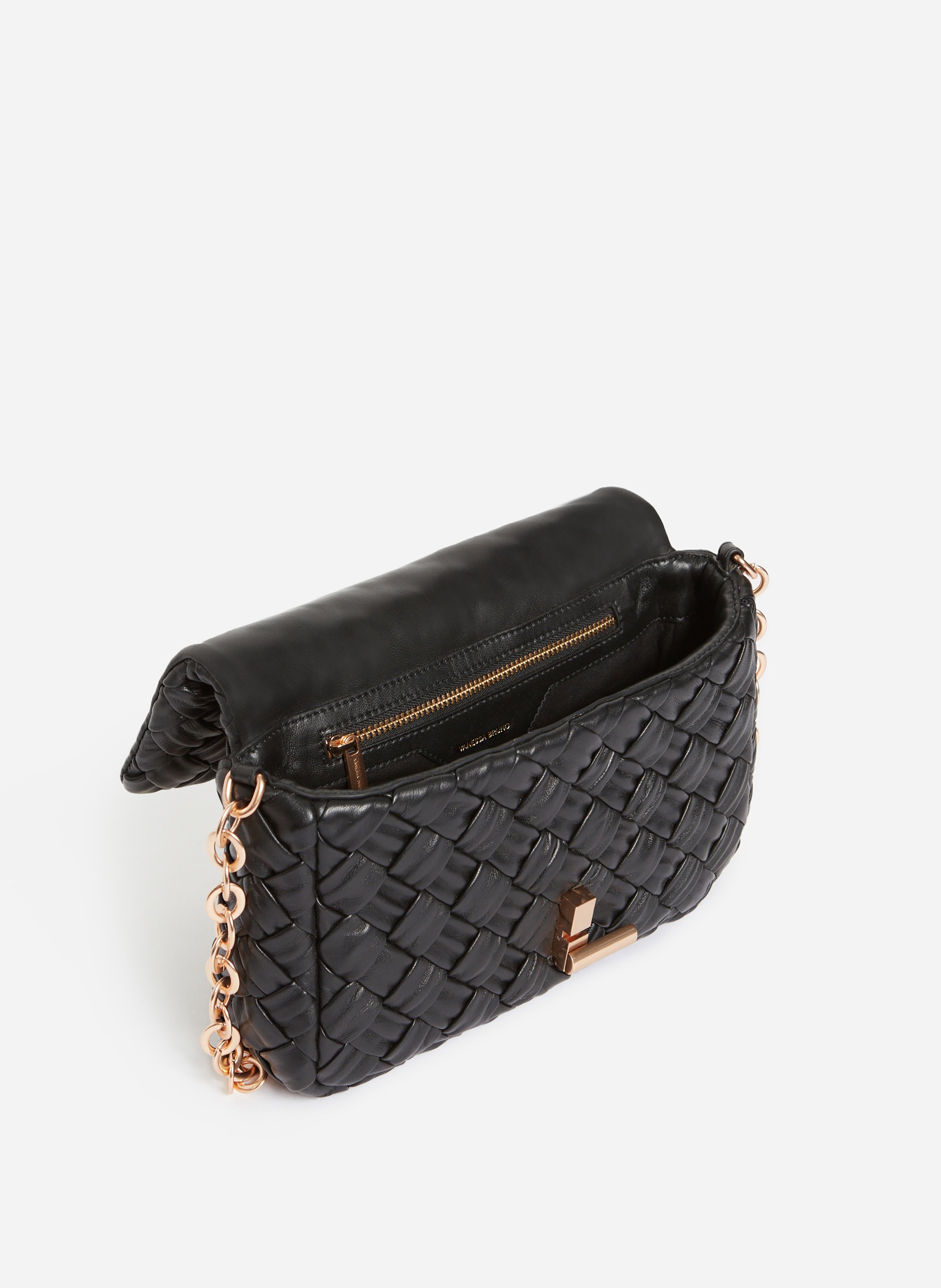 Moyen sac moon en cuir tressé VANESSA BRUNO Noir