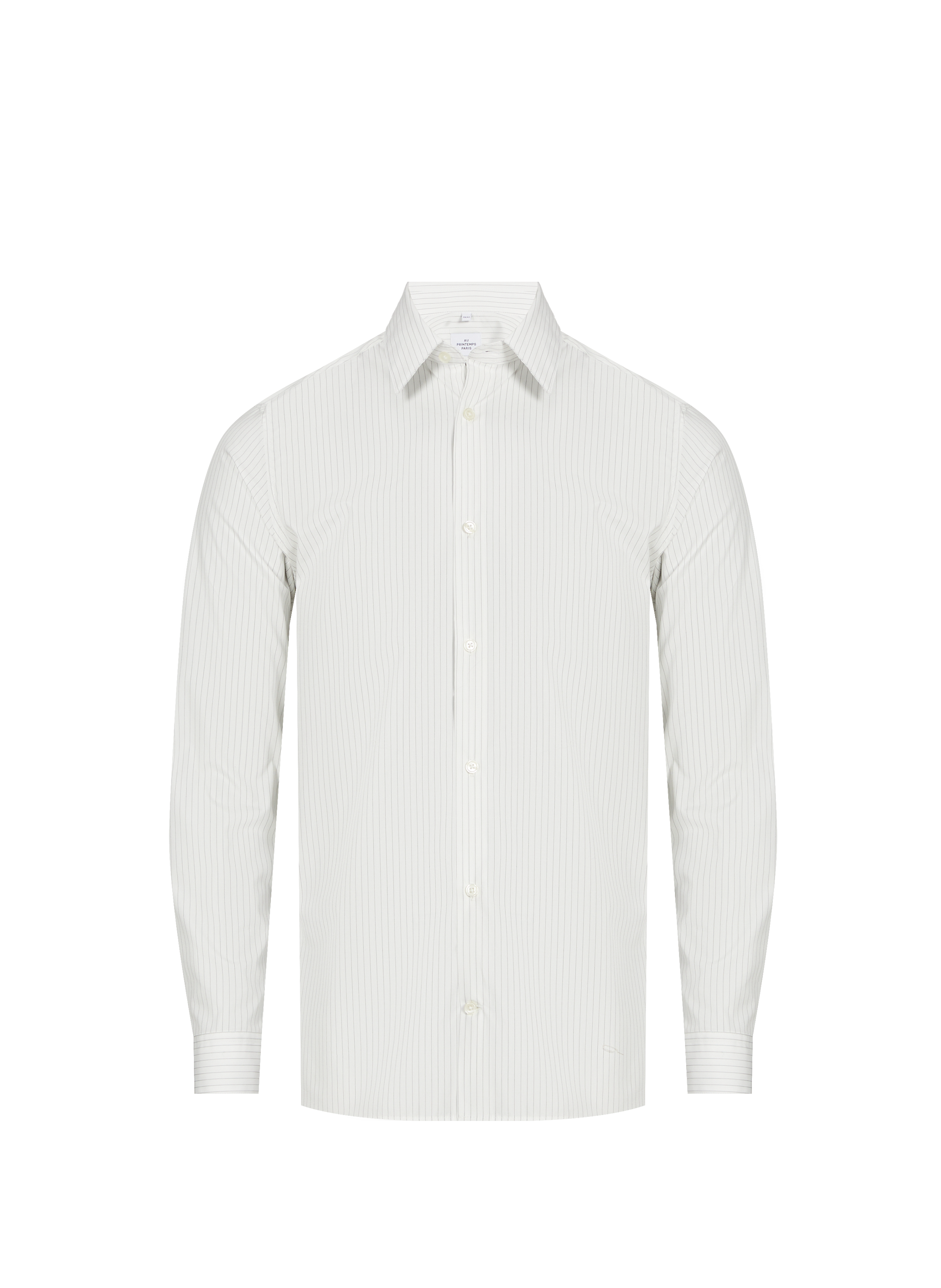 Striped slim fit shirt in poplin Fayure White