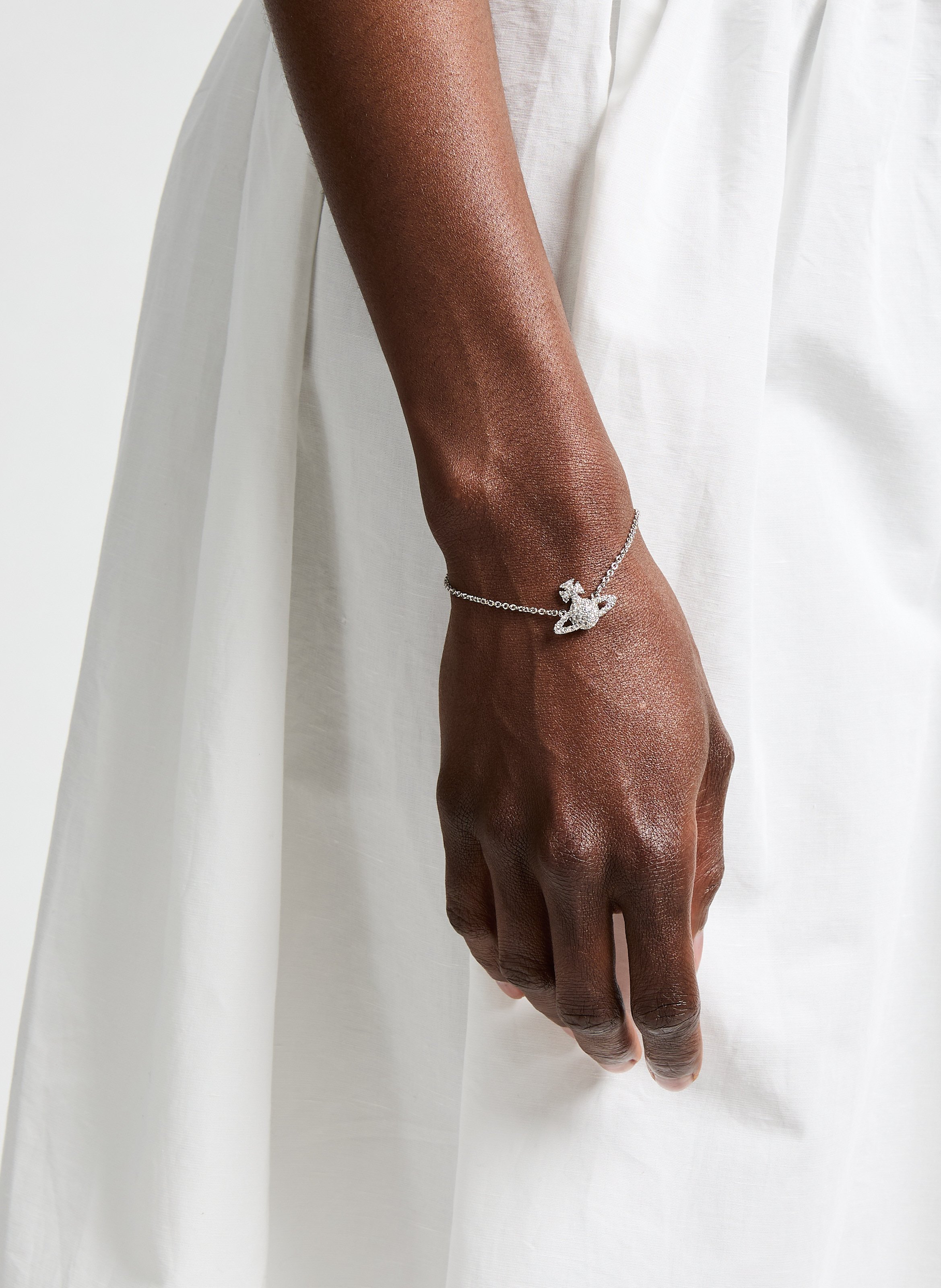 Bracelet chaîne à cristaux VIVIENNE WESTWOOD Argent