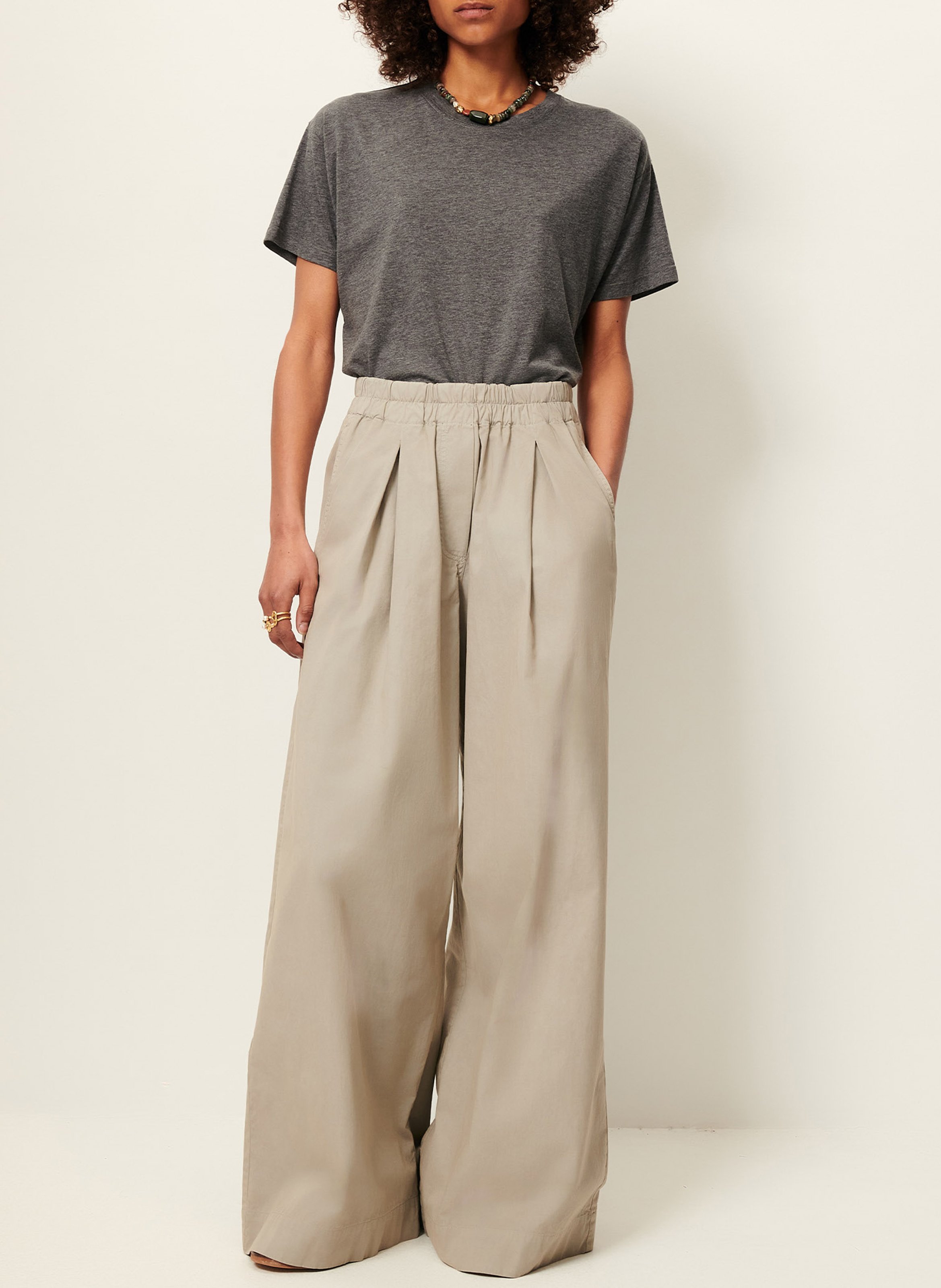 Tee-shirt ample col rond fluide too SESSUN Gris