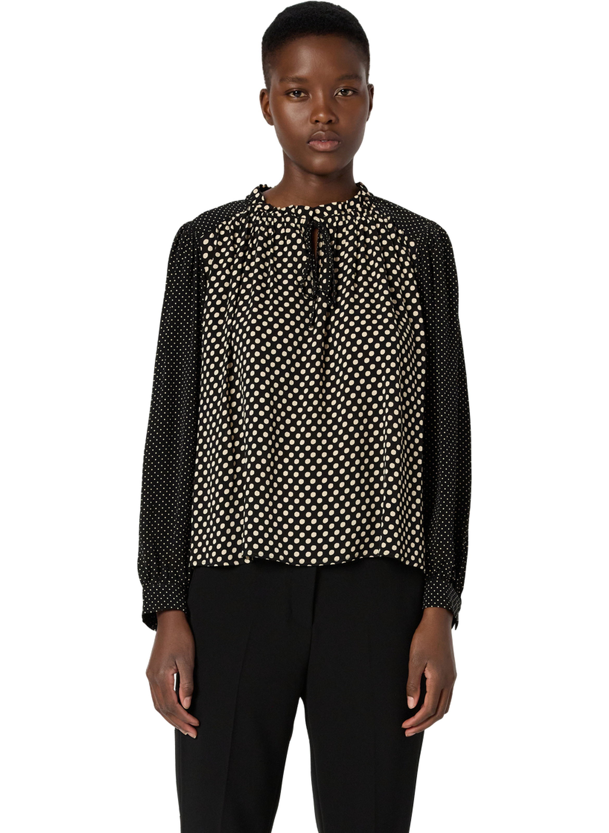 Blouse fluide à pois - arielle GERARD DAREL Noir