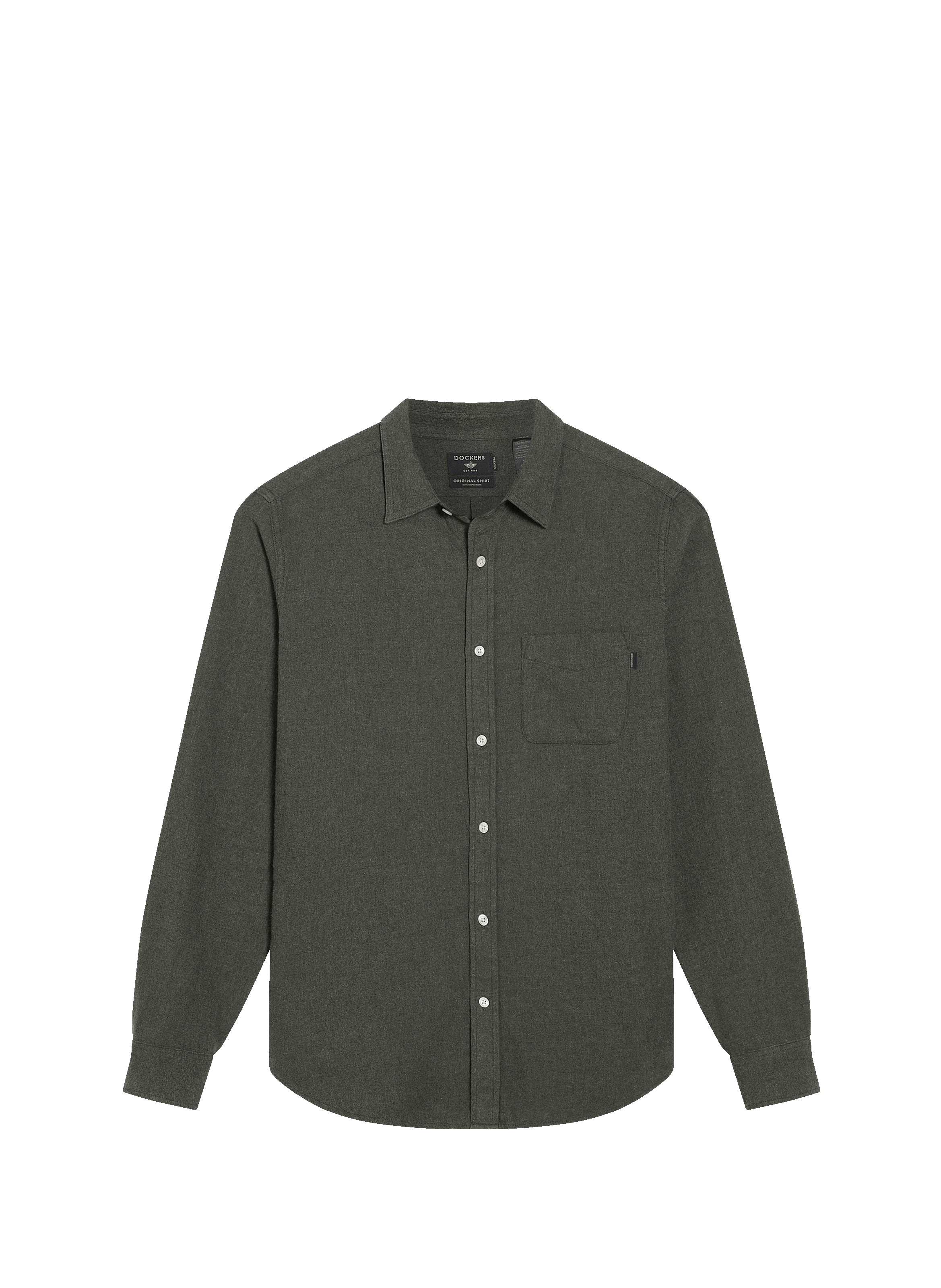 Chemise slim en lin et coton DOCKERS Kaki