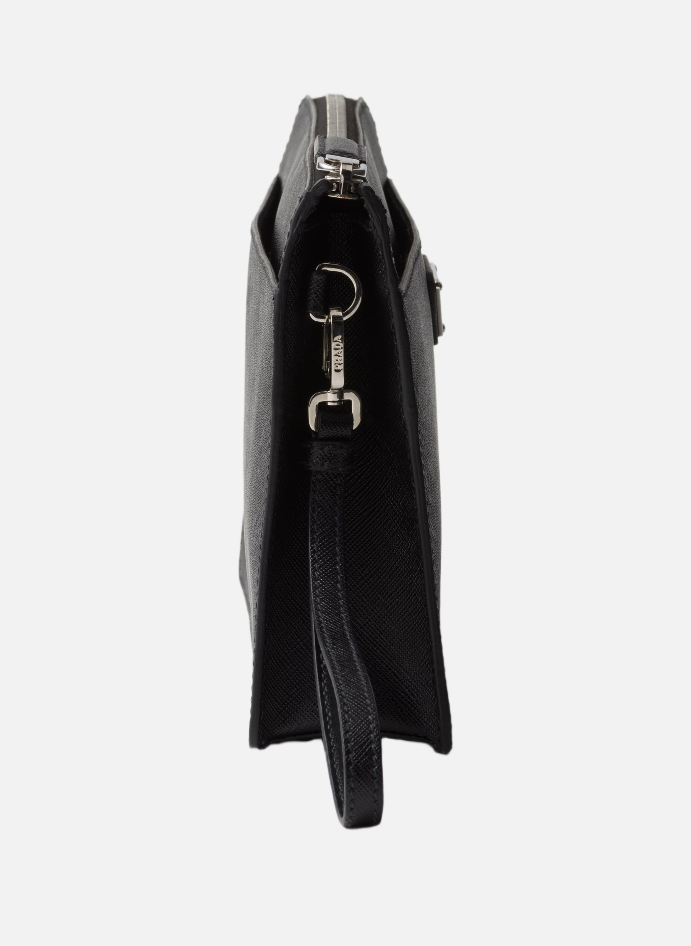 Sac en cuir saffiano pour homme PRADA Noir