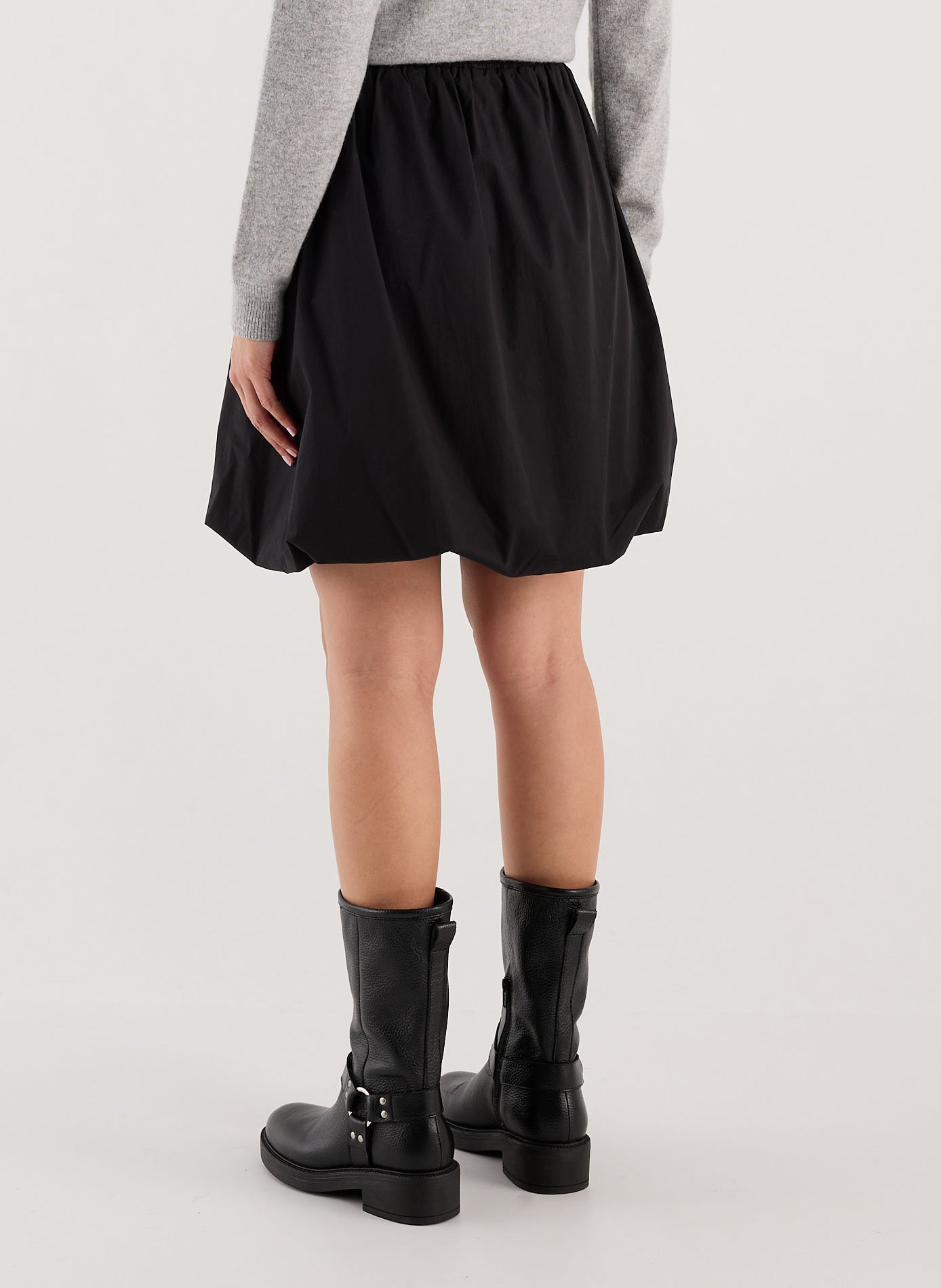 Jupe courte boule en coton mélangé SAISON 1865 Noir