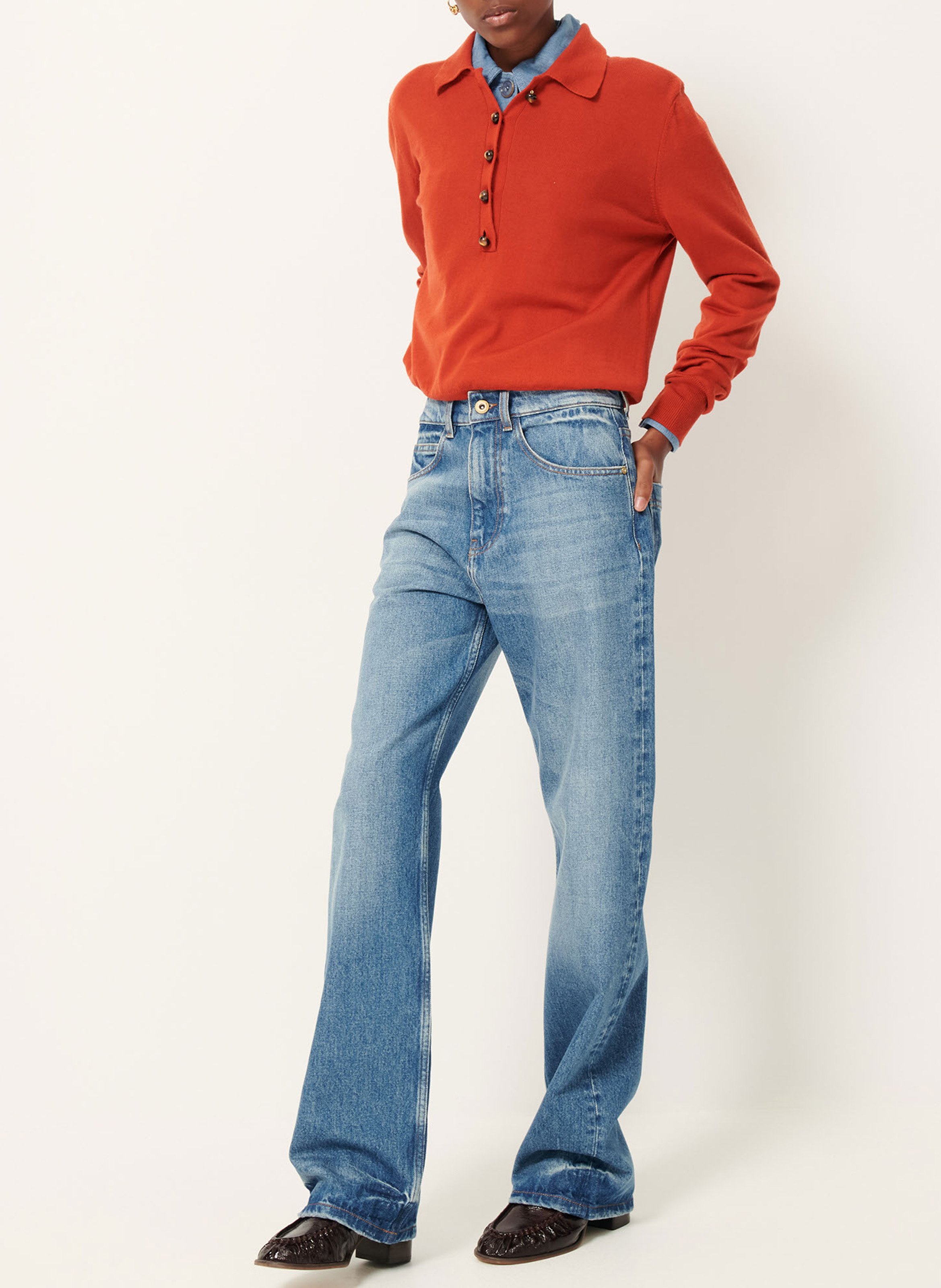 Polo en laine yanaka SESSUN Rouge