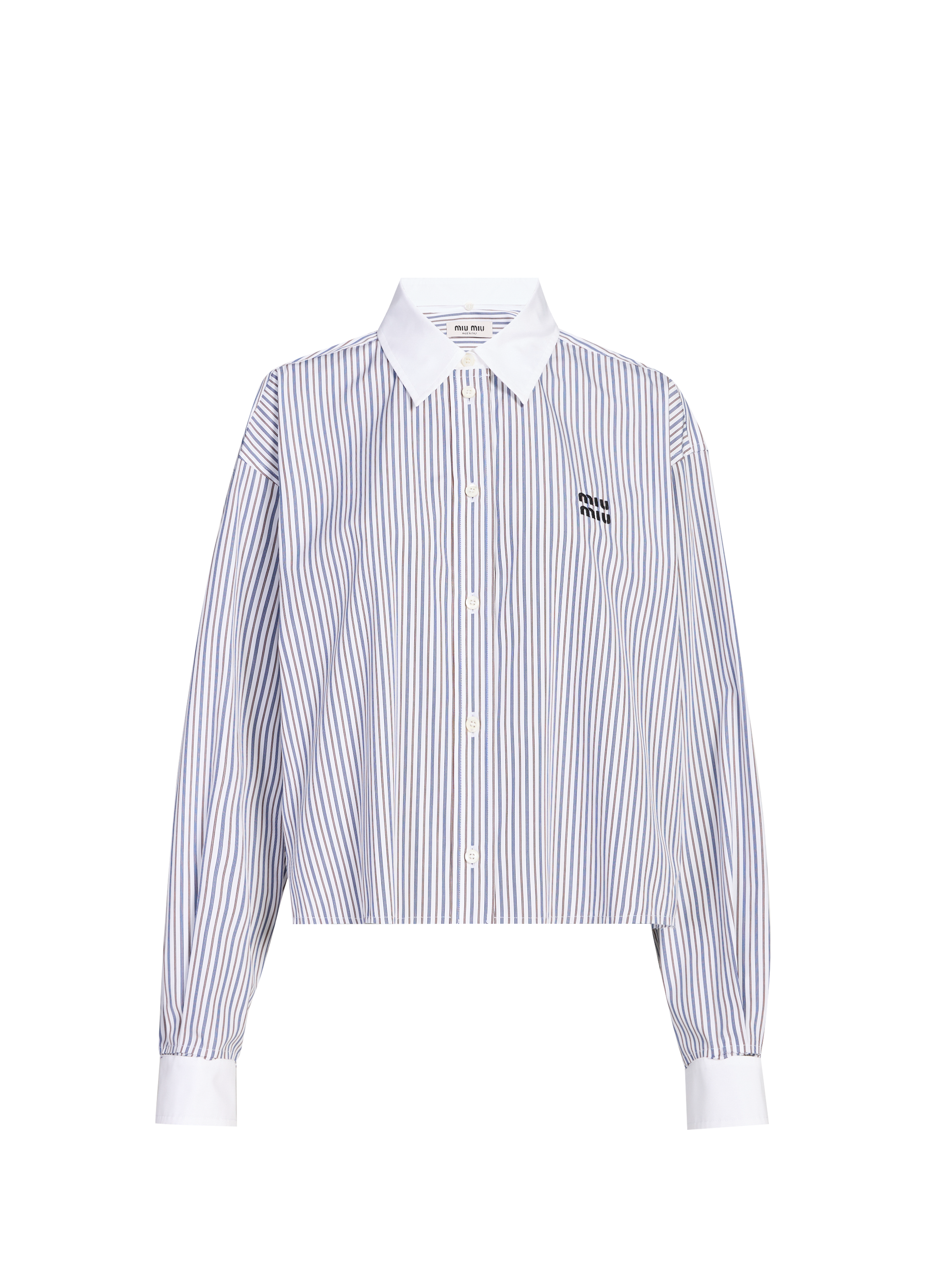 Cropped cotton shirt MIU MIU Multicolour