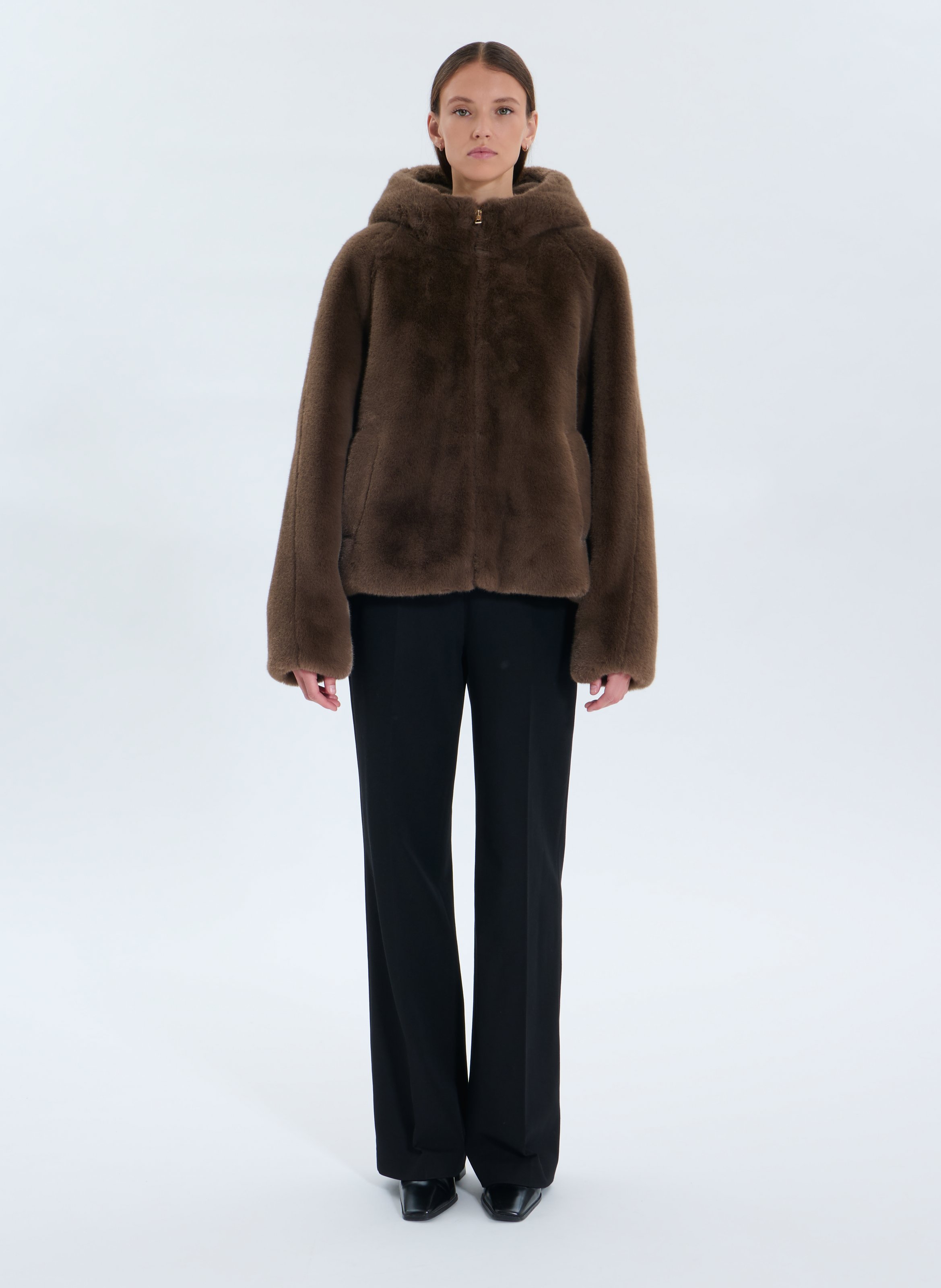 Manteau droit mae ZAPA Marron