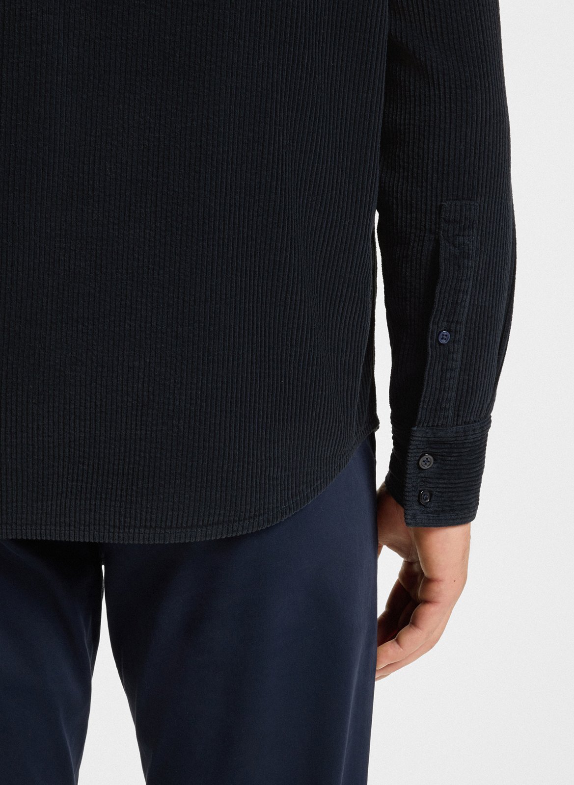 Chemise col classique en coton BOSS Bleu