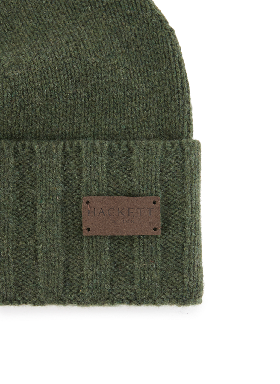 Bonnet côtelé en cachemire mélangé HACKETT Vert