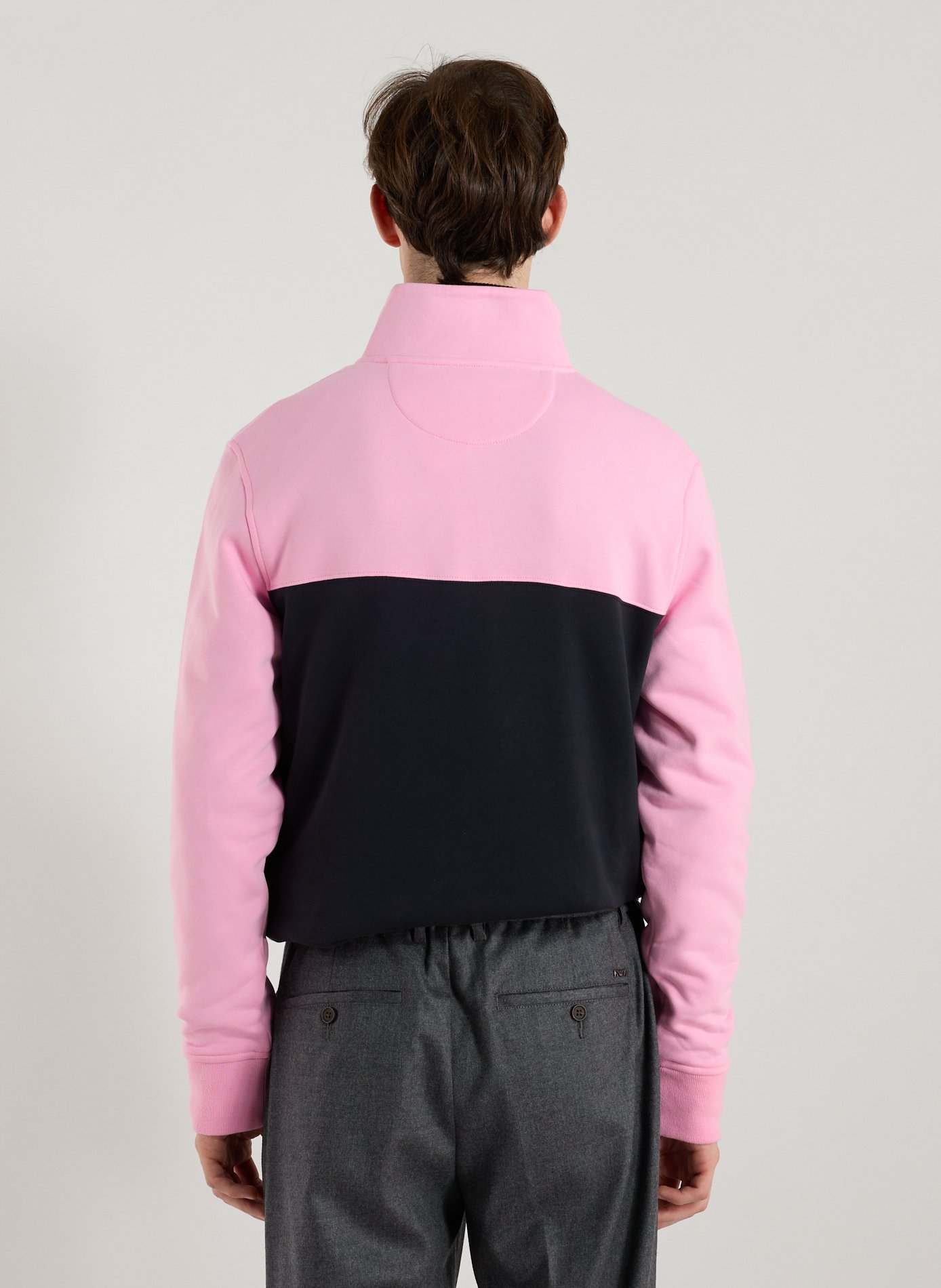 Sweatshirt col camionneur en molleton de coton EDEN PARK Rose