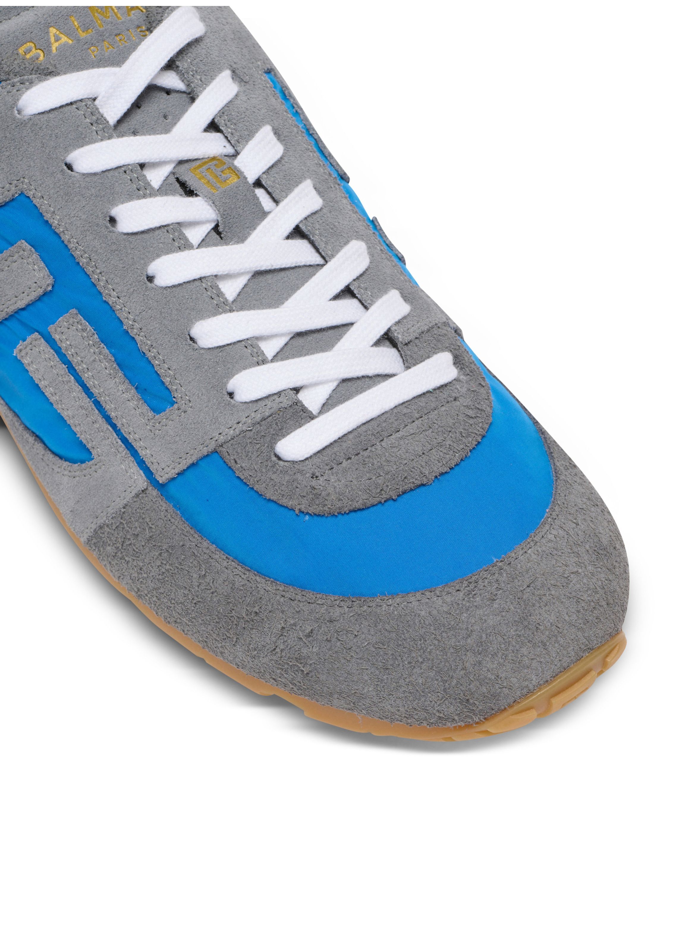 Baskets racer 45 en daim et nylon BALMAIN Bleu