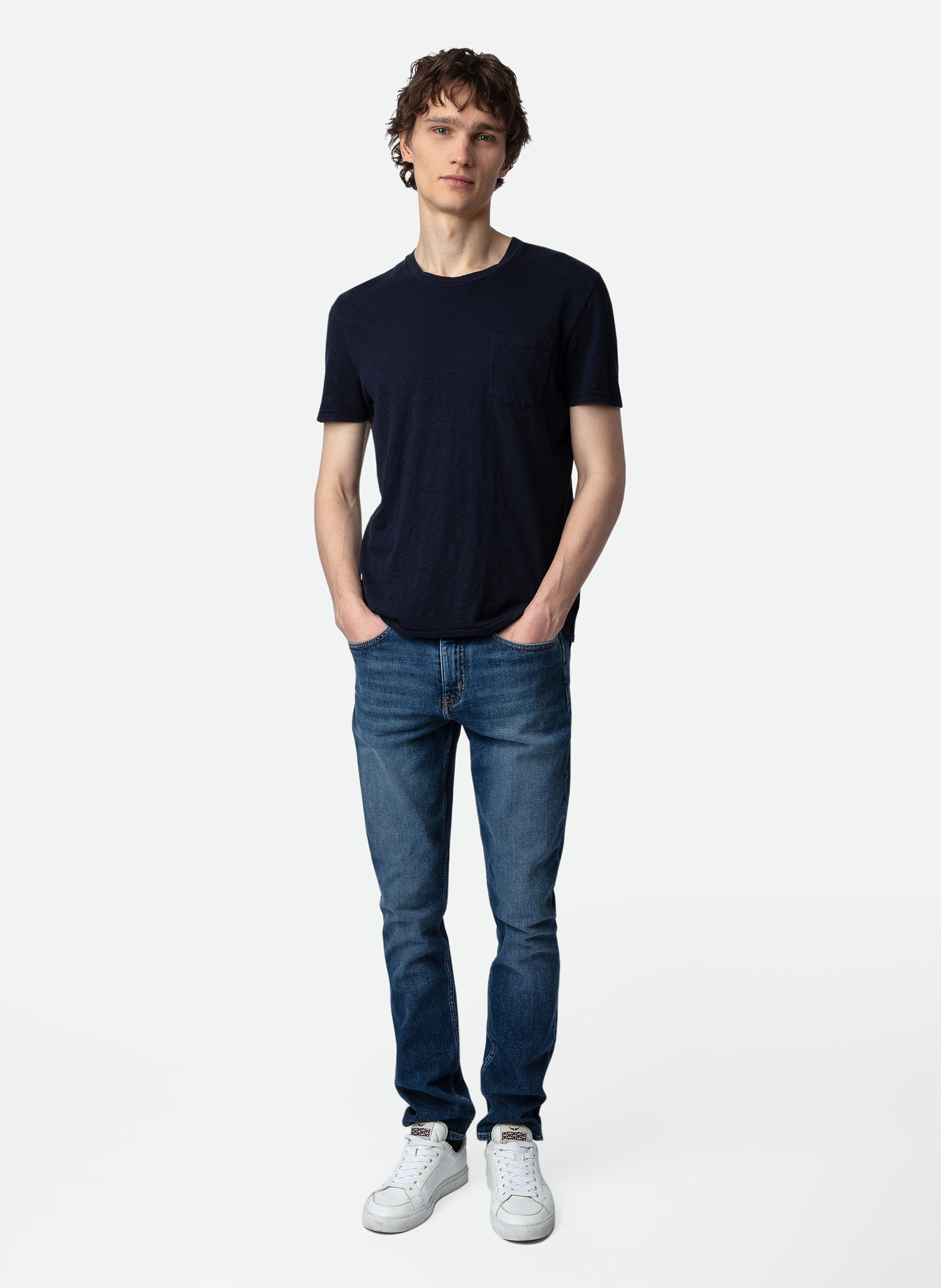 Tee-shirt droit en coton stockholm ZADIG&VOLTAIRE Bleu