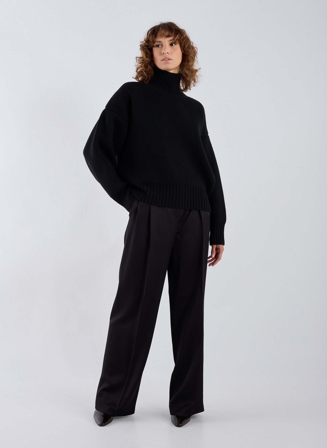 Straight satin trousers ROHE FRAMES Black