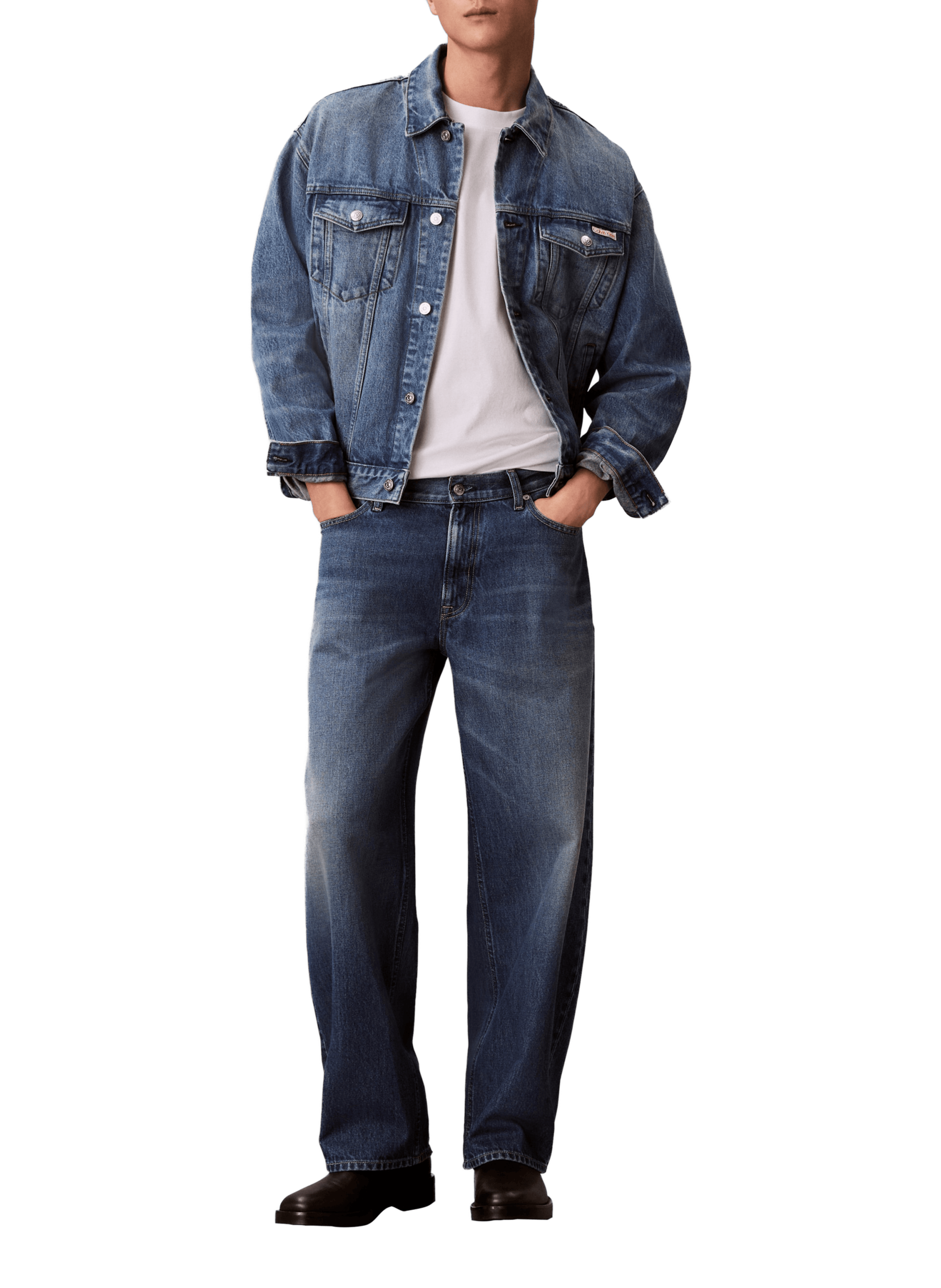 Jean ample en coton CALVIN KLEIN Bleu