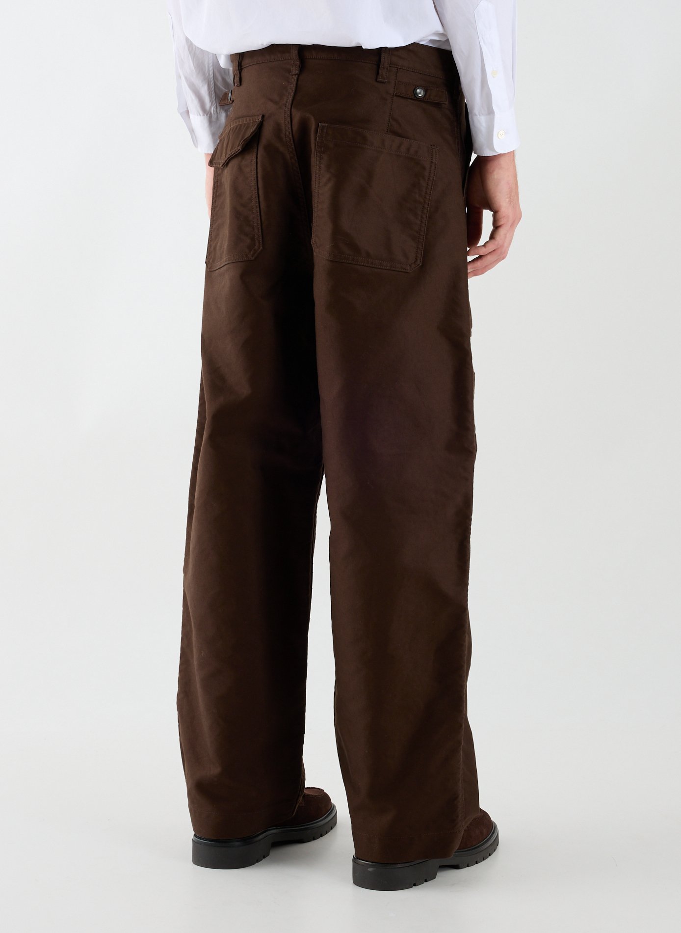 Pantalon ample en coton Marron