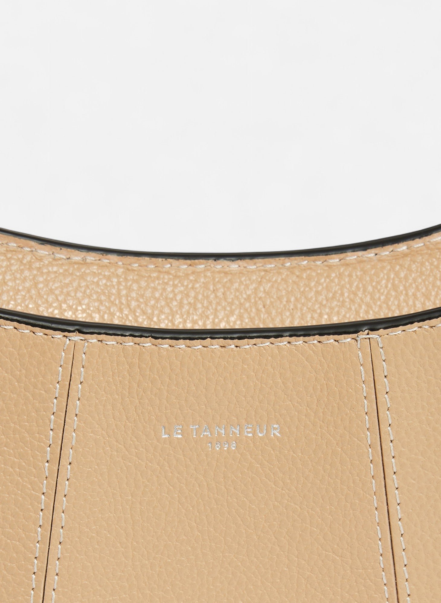 Petit sac demi-lune juliette en cuir grainé LE TANNEUR Beige