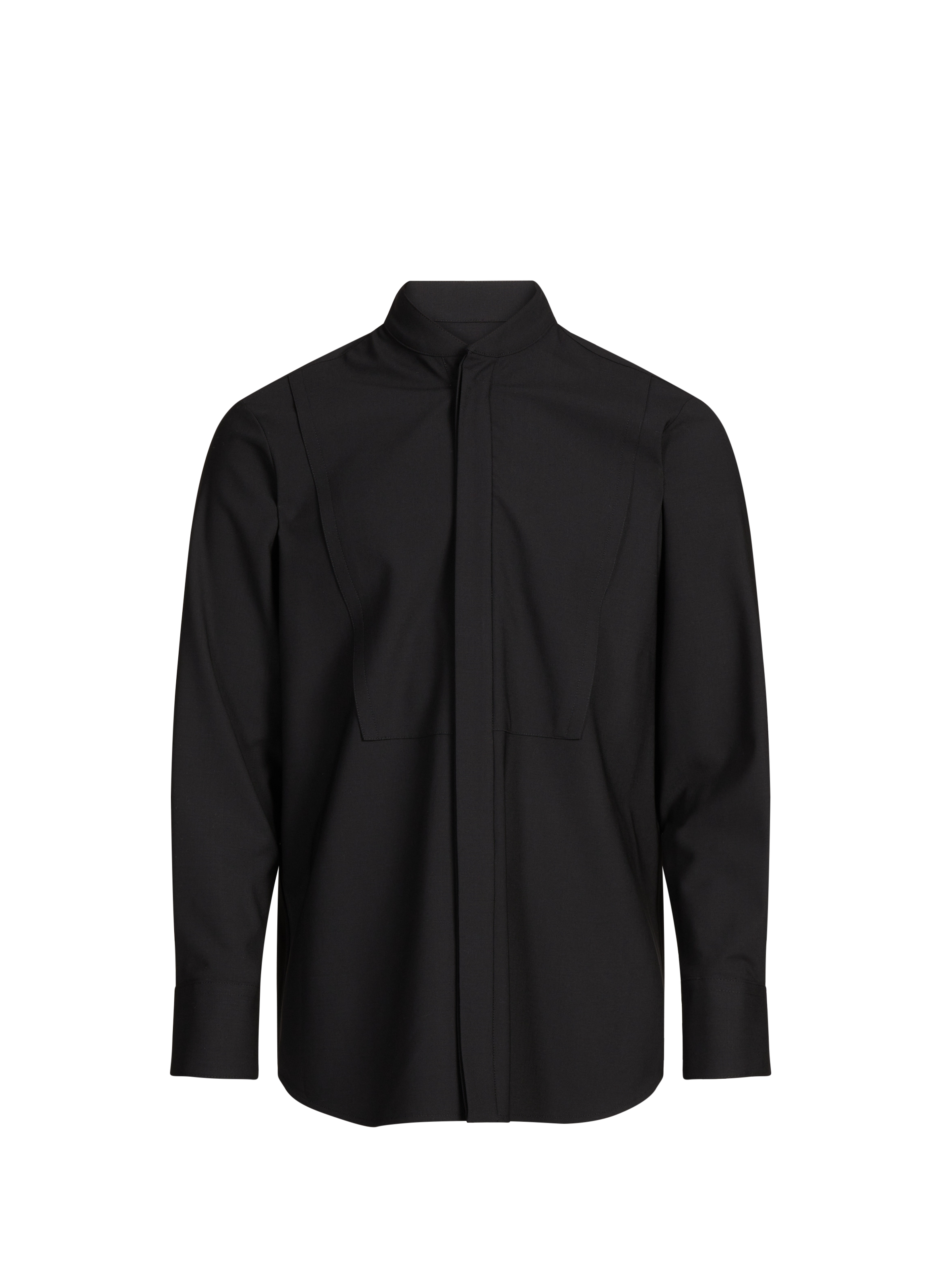 Shirt with a wool blend stand-up collar EMPORIO ARMANI Black