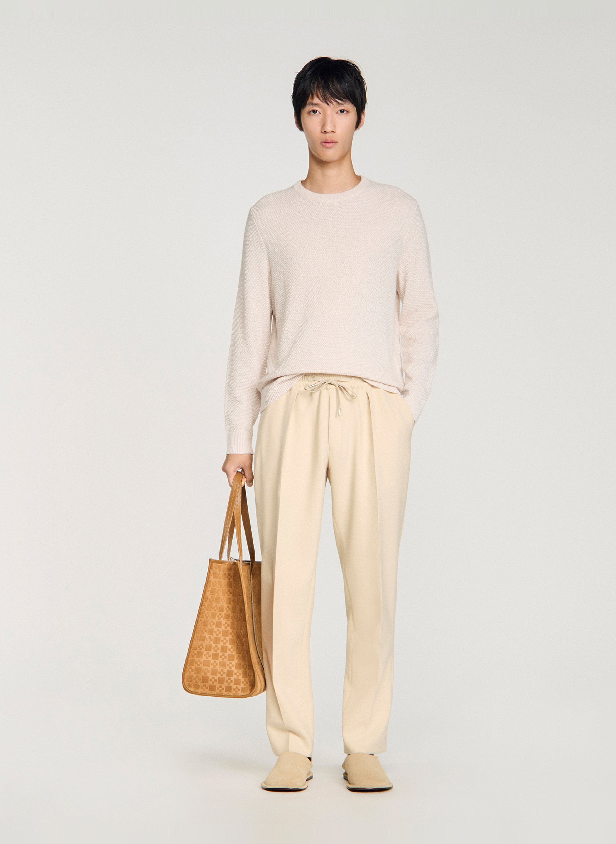 Pantalon droit SANDRO Blanc