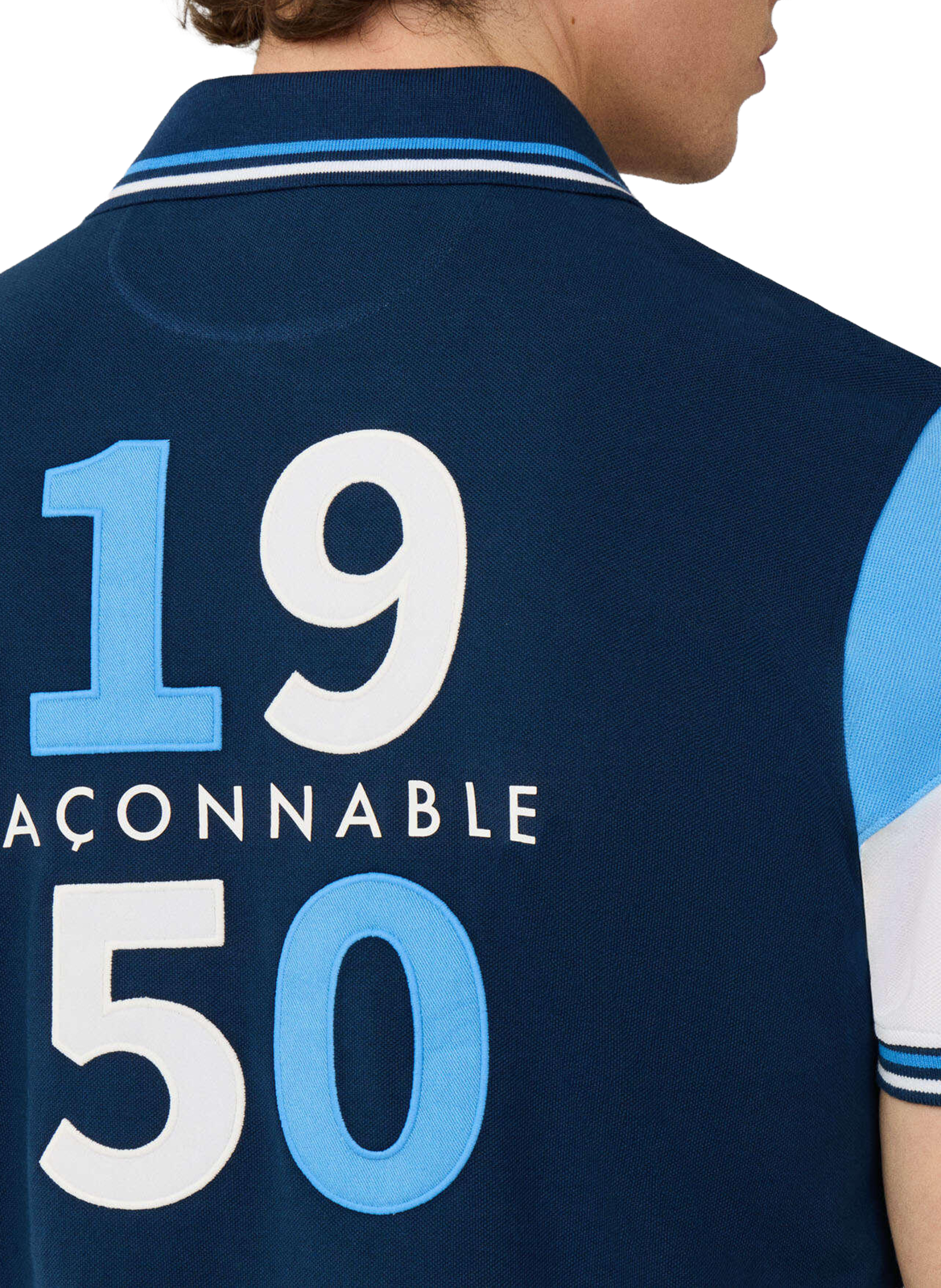 Polo logo à manches courtes en coton FACONNABLE Bleu