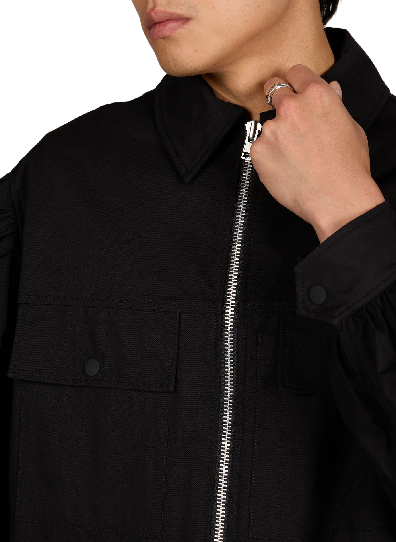 Veste à manches bouffantes en coton SIMONE ROCHA Noir