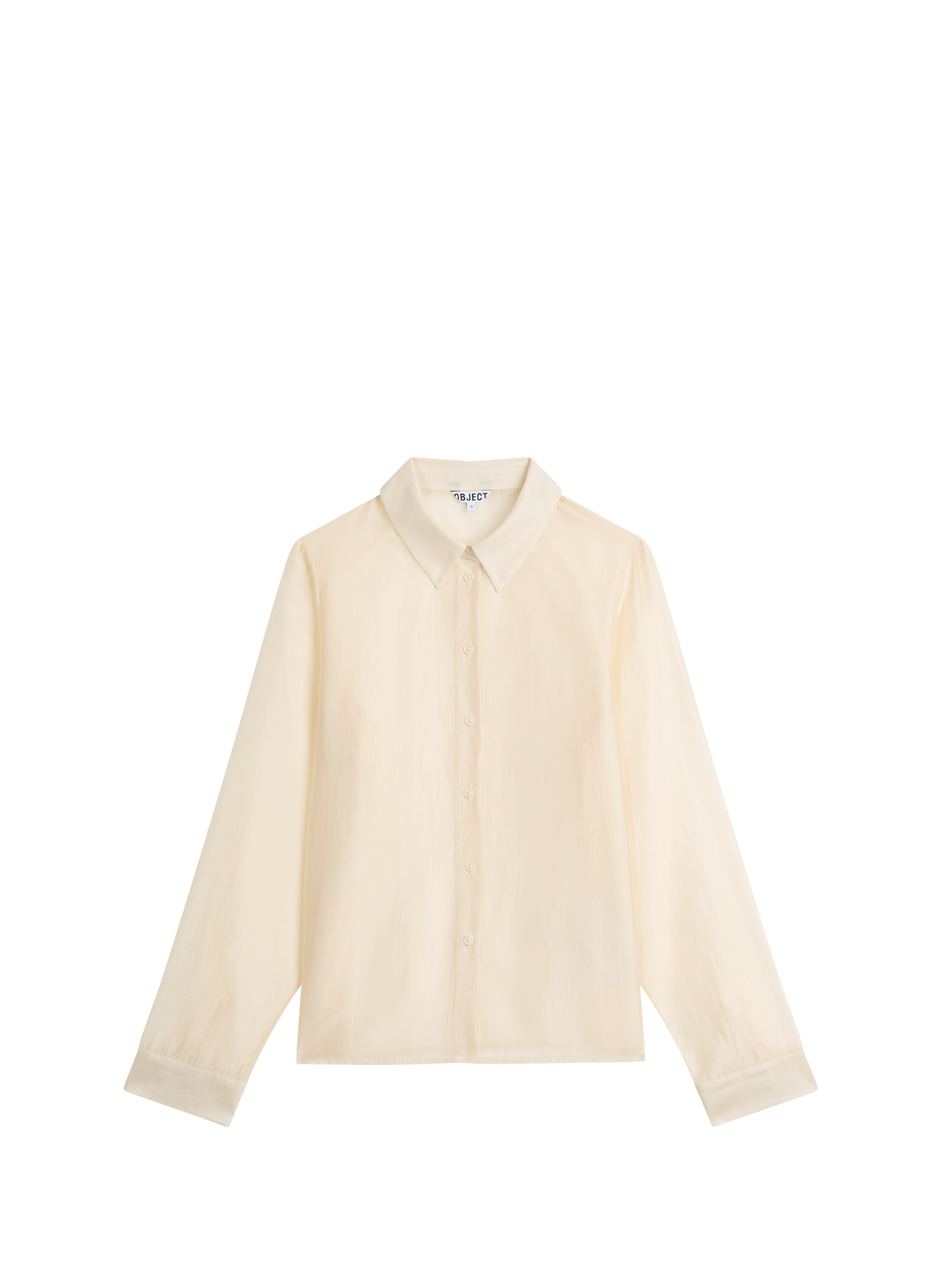 Chemise col classique semi transparente OBJECT Beige