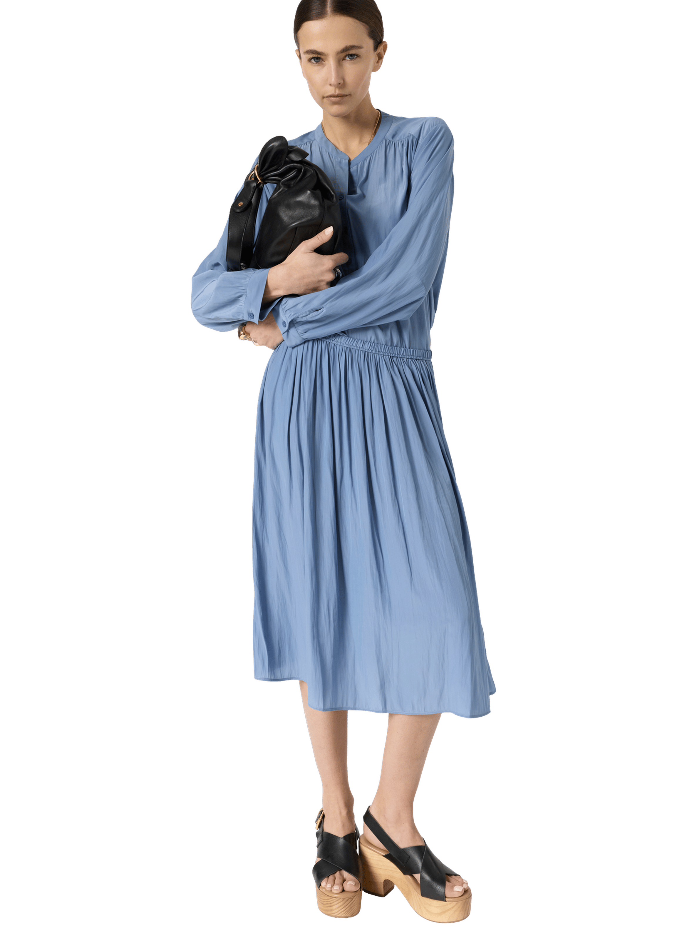 Jupe satinée plissée - juliah GERARD DAREL Bleu