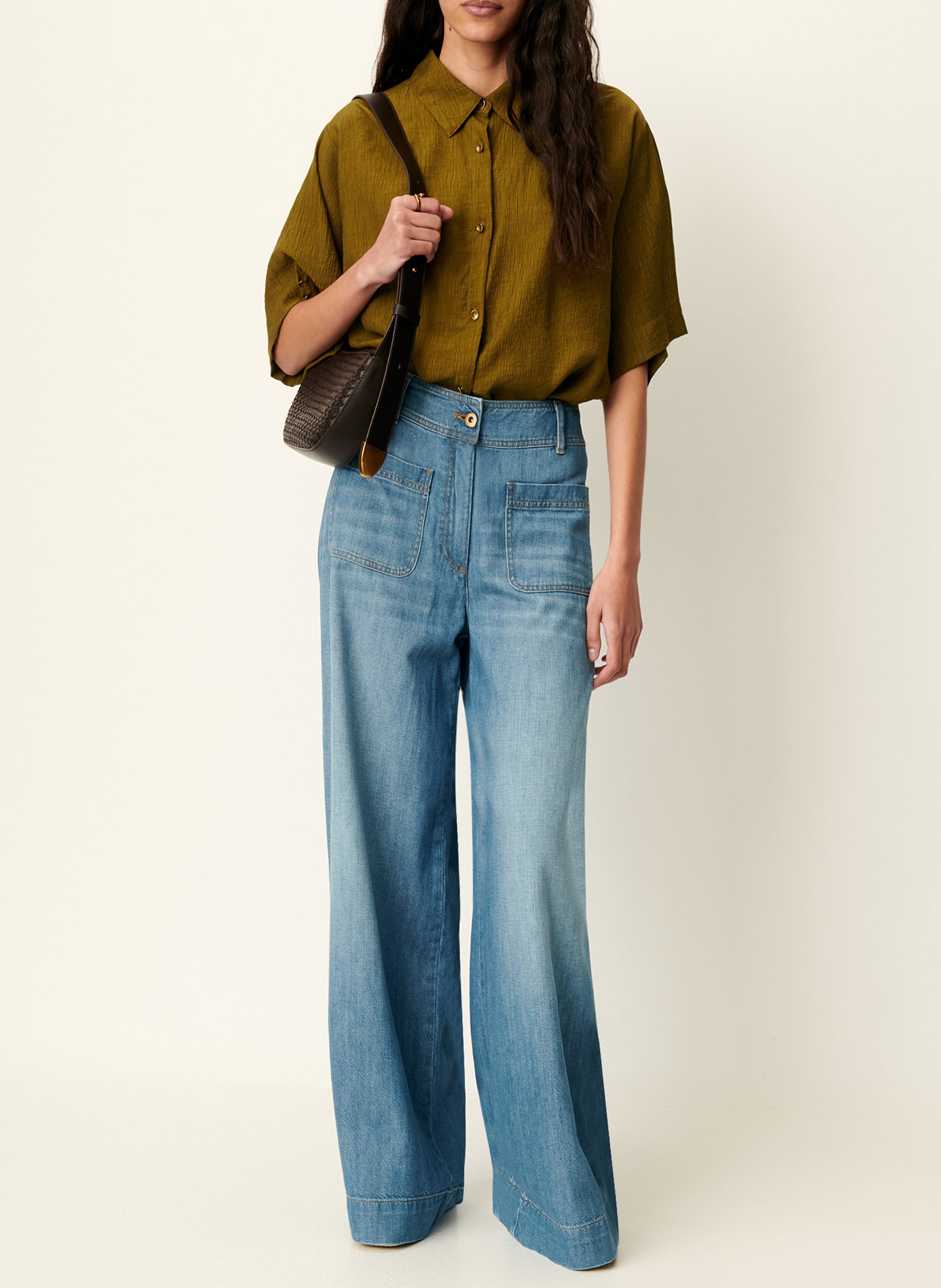 Chemise col classique kalya SESSUN Kaki