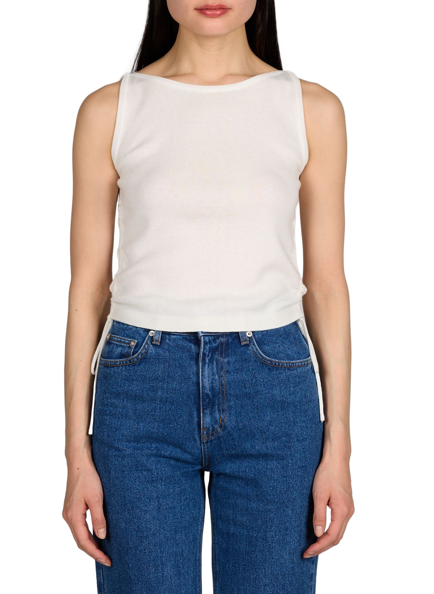 Top en maille droit DUNST Blanc