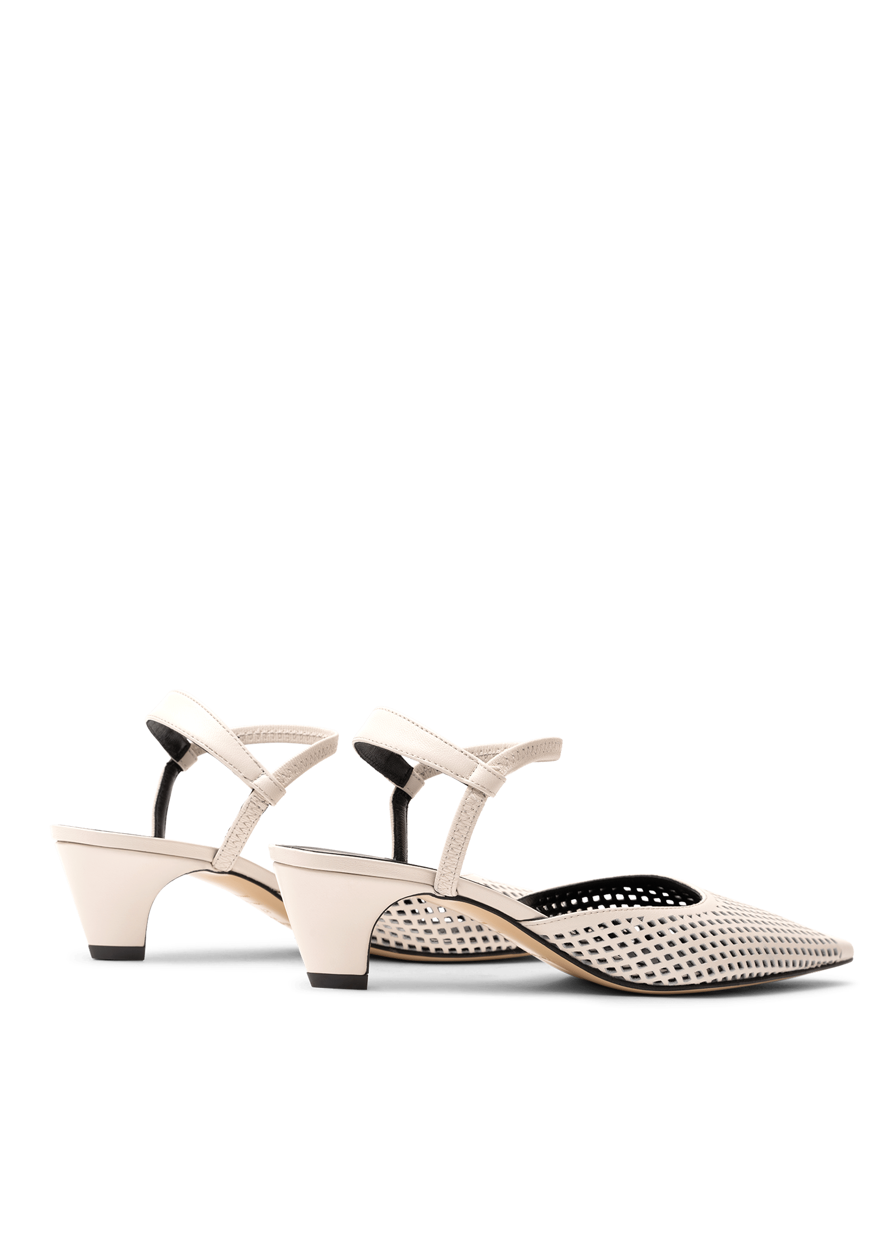 Sling back loro en nappa perfo PARALLELE Blanc