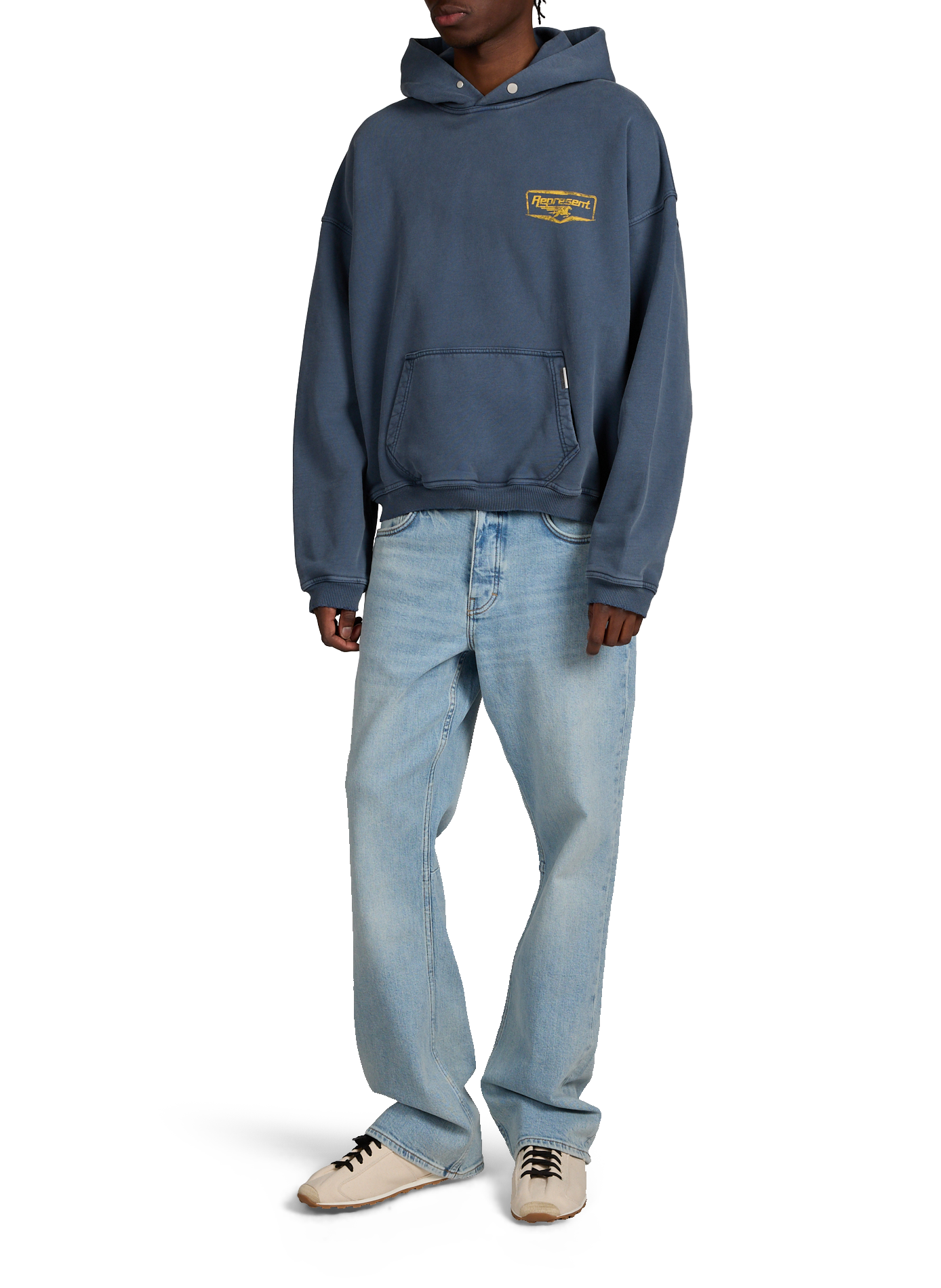 Sweatshirt imprimé en coton REPRESENT Bleu