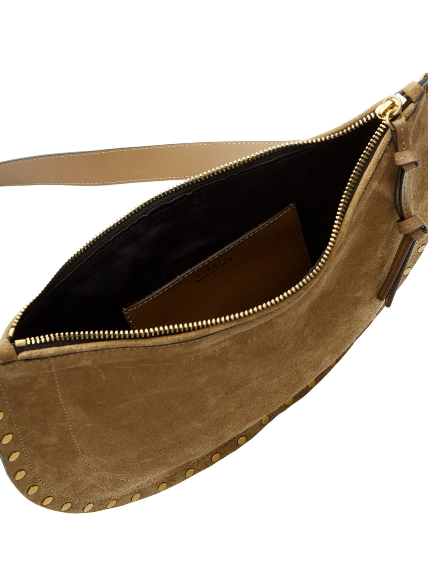 Oskan soft zip leather calf suede bag ISABEL MARANT Brown