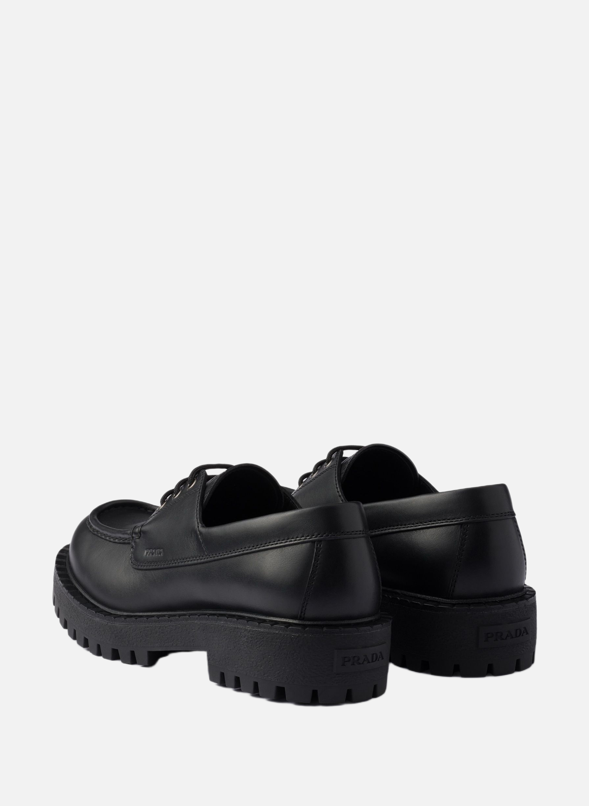 Mocassins en cuir à lacets Noir