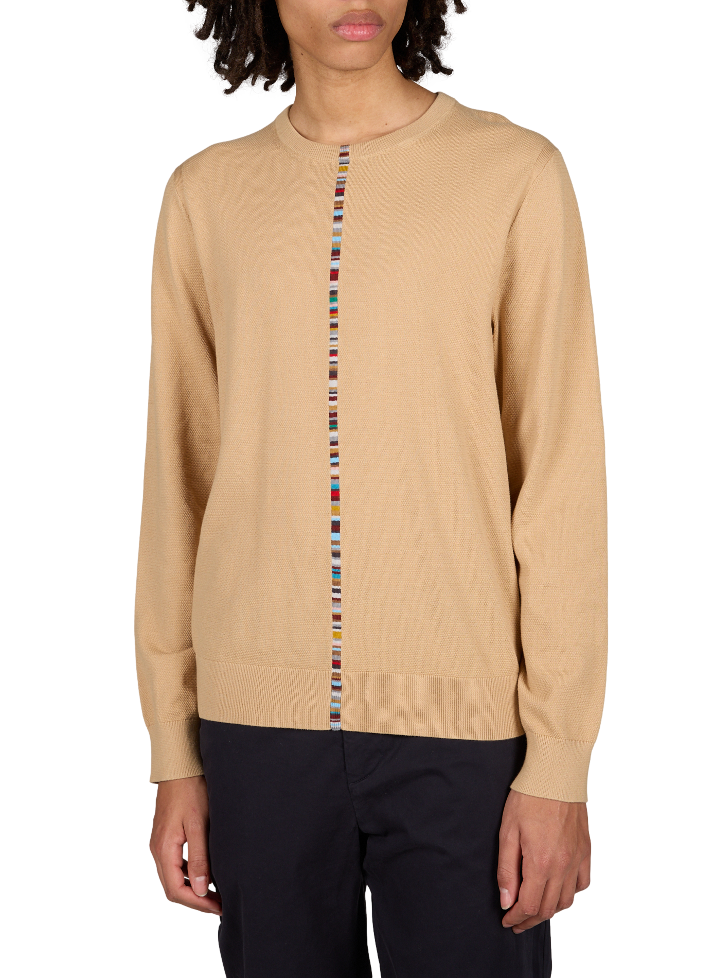 Pull droit à rayures en coton PAUL SMITH Beige