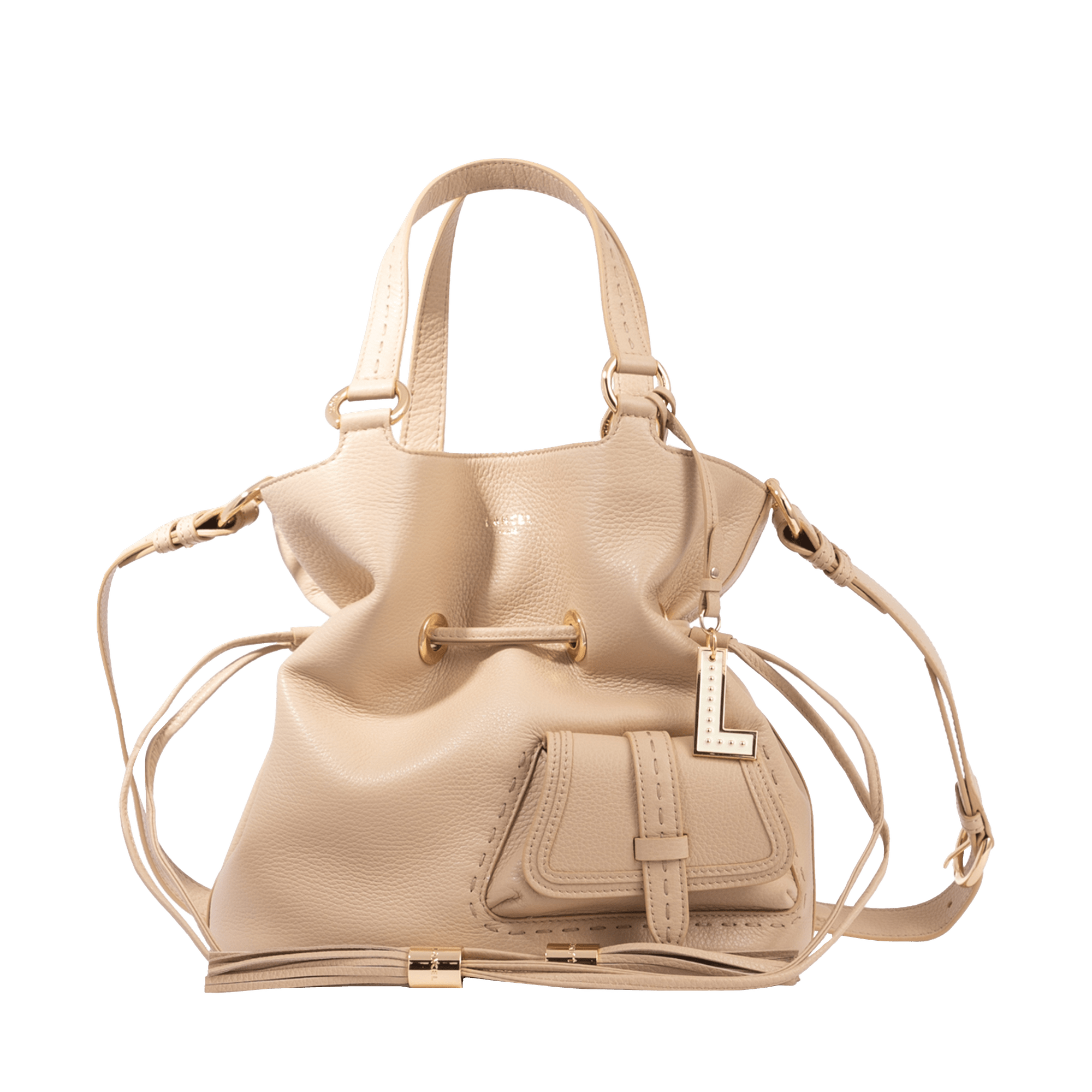 Sac seau m premier flirt de lancel en cuir LANCEL Beige