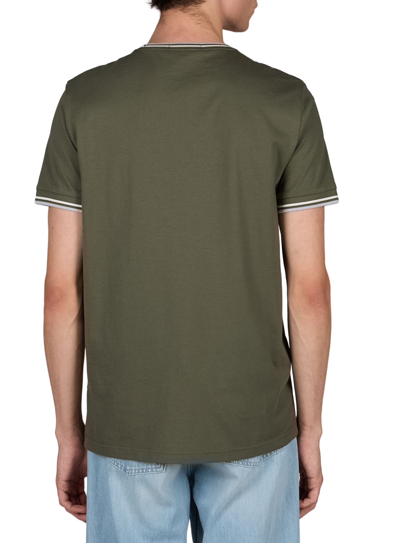 Plain round neck cotton T-shirt FRED PERRY Green