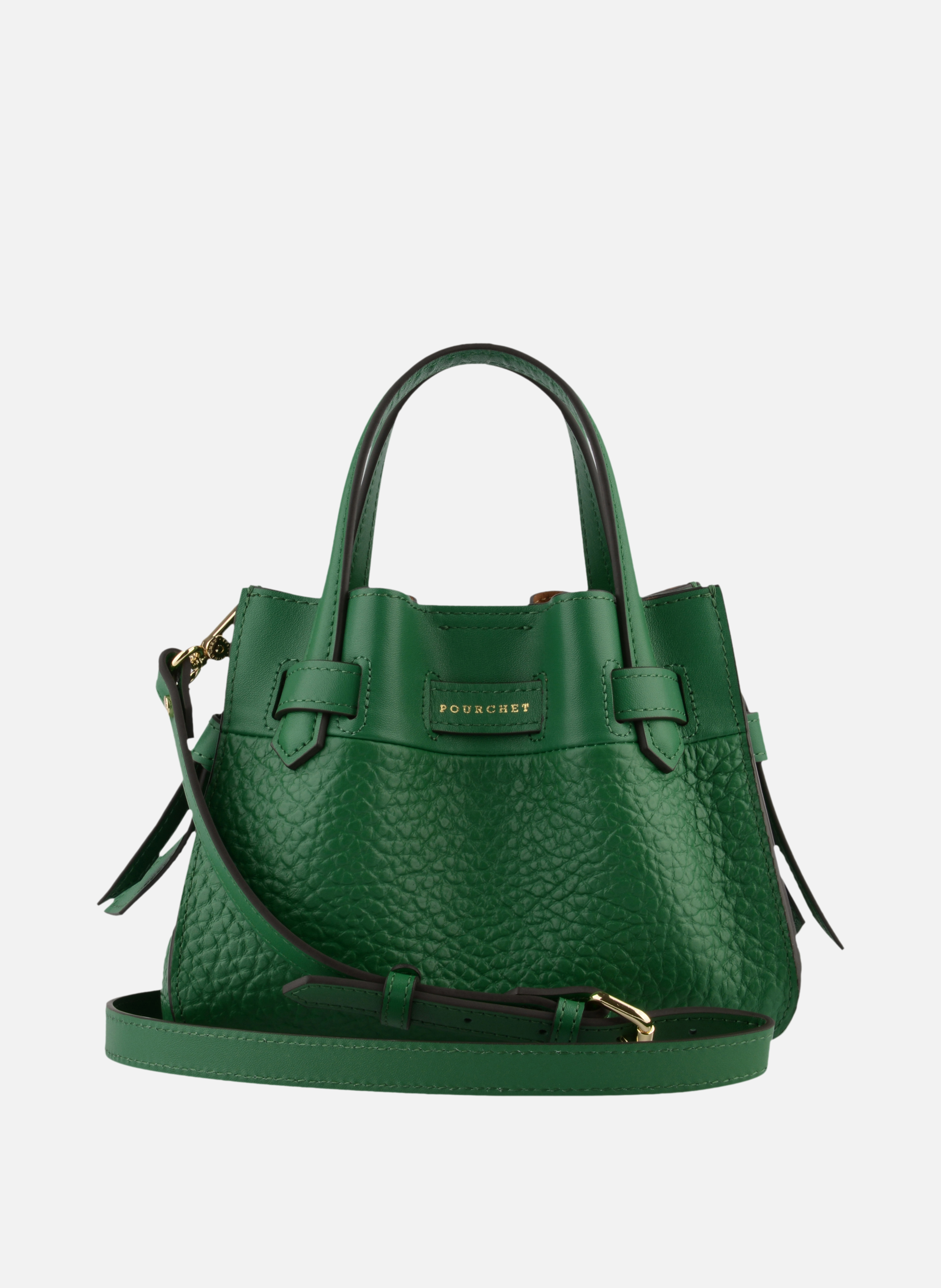 Blossom | sac à main nano en cuir de vachette | Vert POURCHET Femme