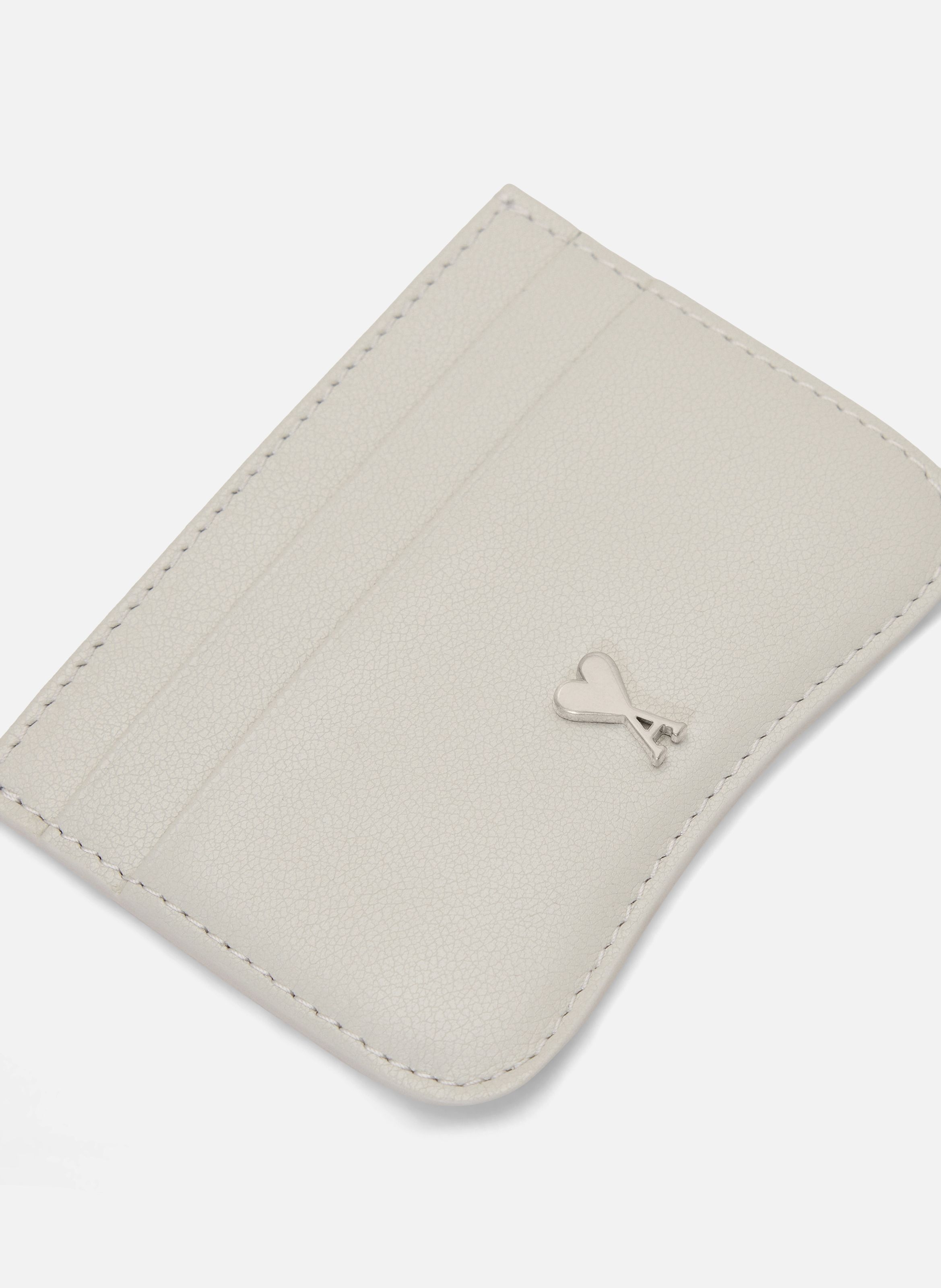 Porte-cartes paris paris zippé unisexe en cuir de vachette AMI PARIS Vert