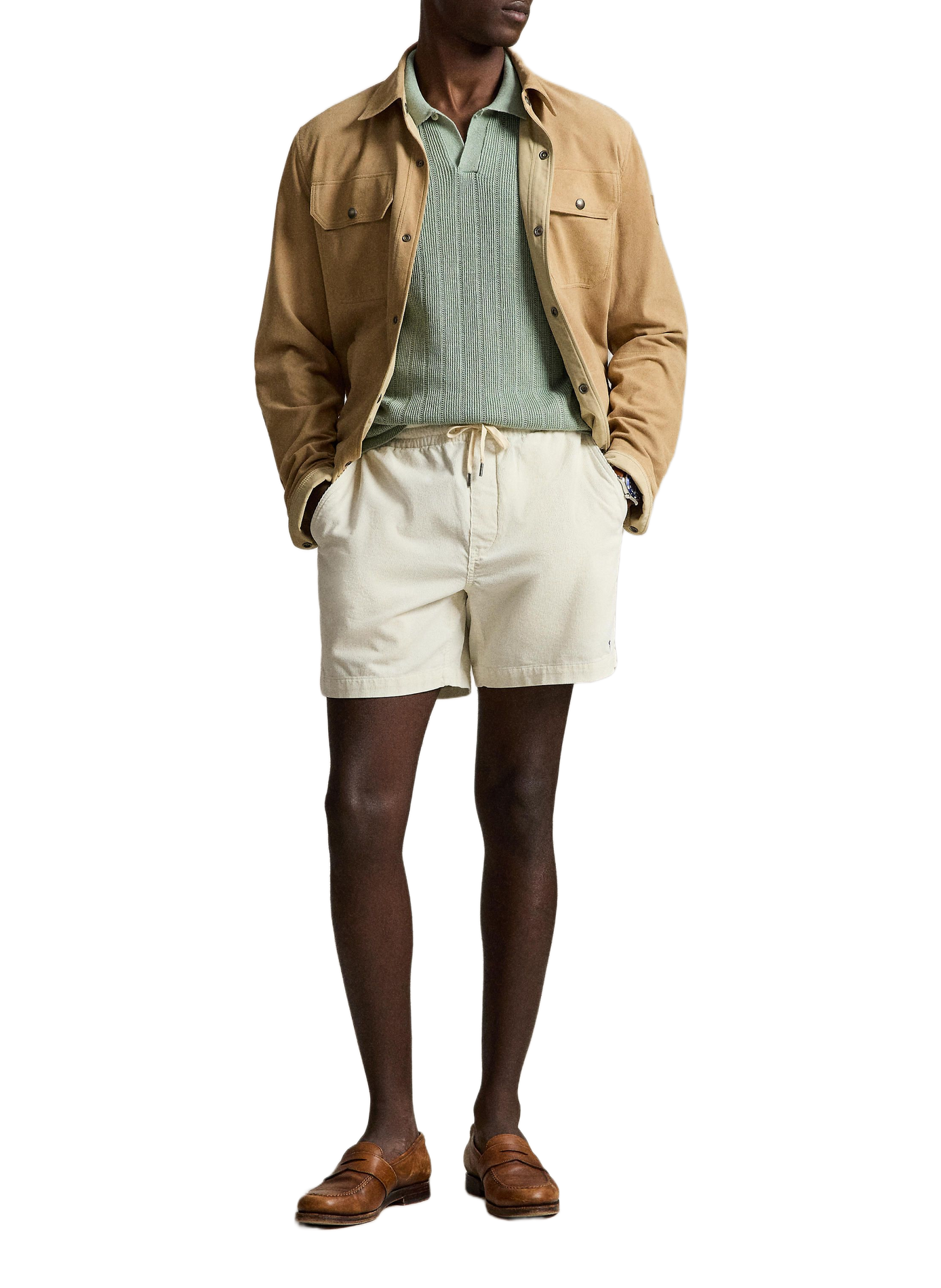 Kurze Cordhose aus Baumwoll-Velours. POLO RALPH LAUREN Weiss
