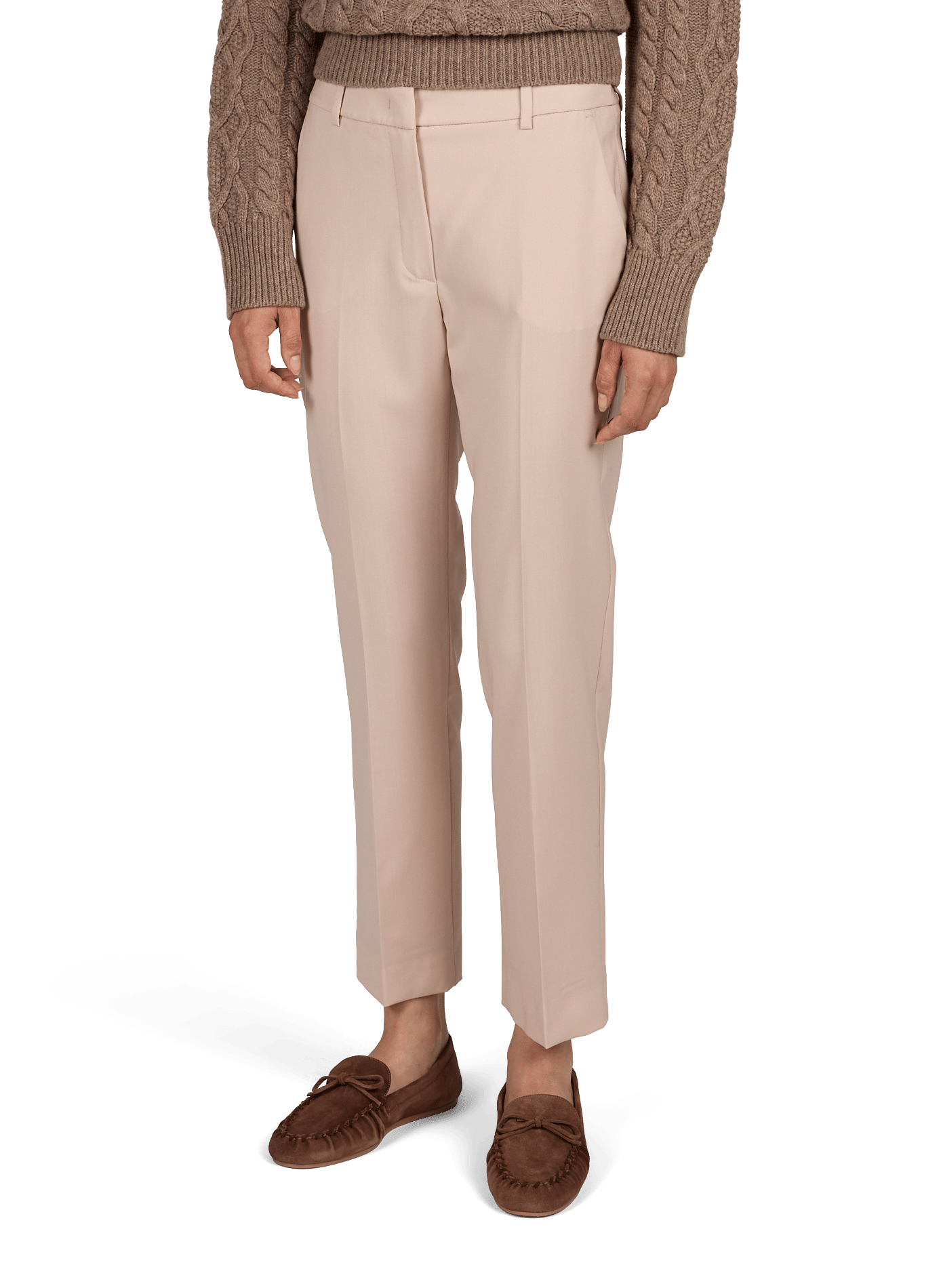 Pantalon cigarette en laine vierge MAX MARA WEEK END Beige