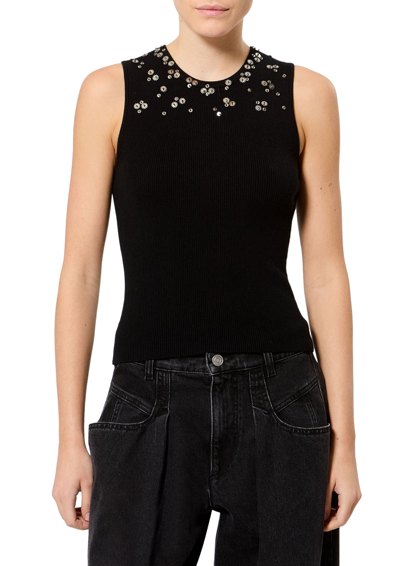 Ärmellose Seidenbluse Apoline ISABEL MARANT Schwarz