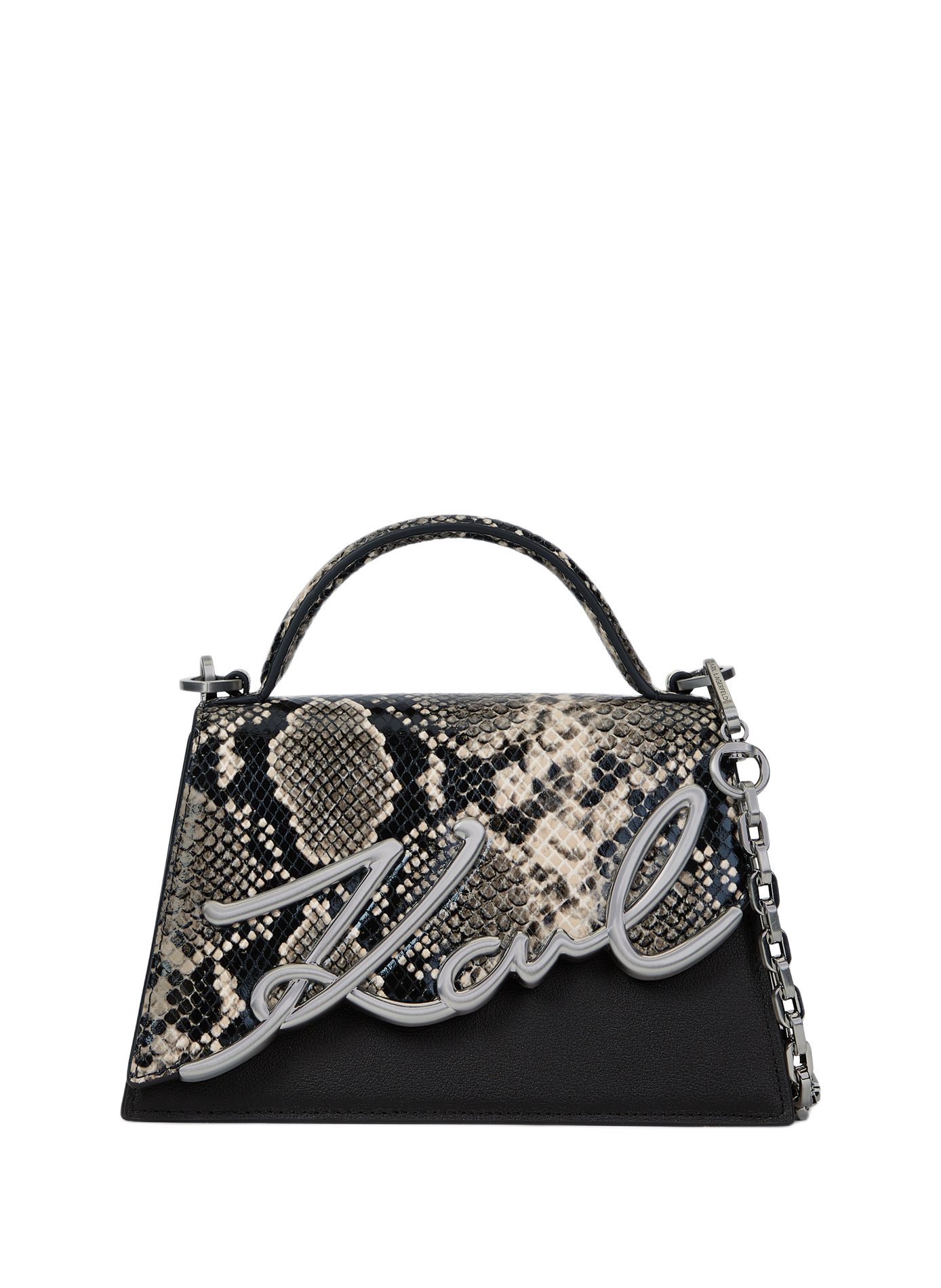 Handtasche K/Signature 2.0 mit Tierdruck aus gemischtem Leder KARL LAGERFELD No color