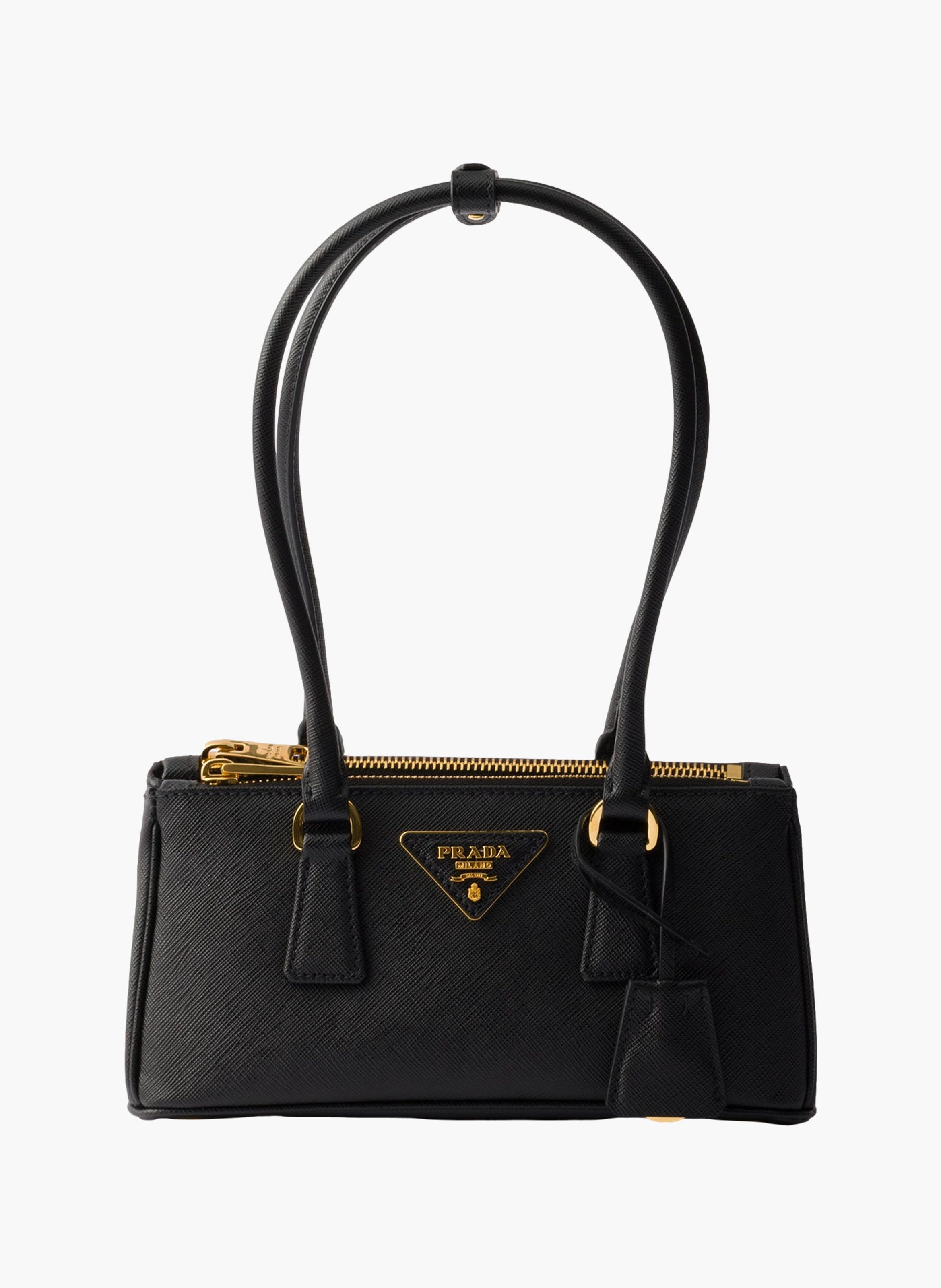 Mini sac prada galleria en cuir saffiano PRADA Noir